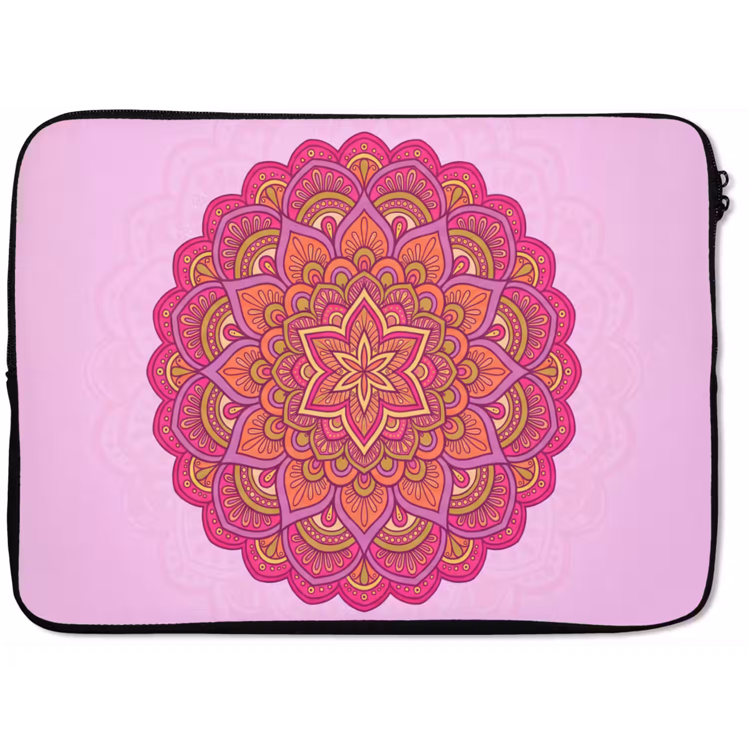Mandala - Cirkel - Spiritueel - Oosters - Roze laptophoes neopreen klein -zkaufland3dotto