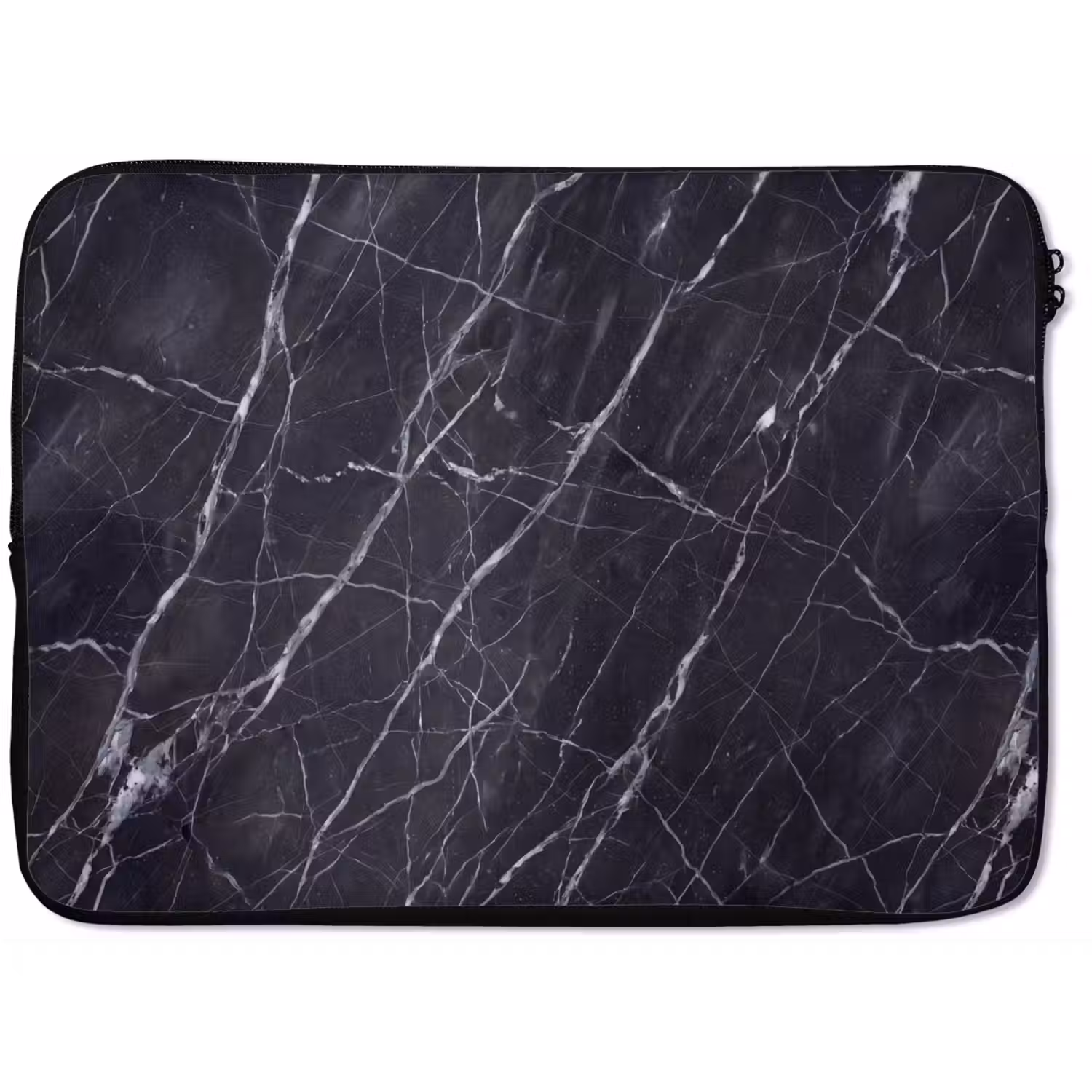 Marmer - Patroon - Modern - Zwart - Wit laptophoes neopreen klein -zkaufland3dotto