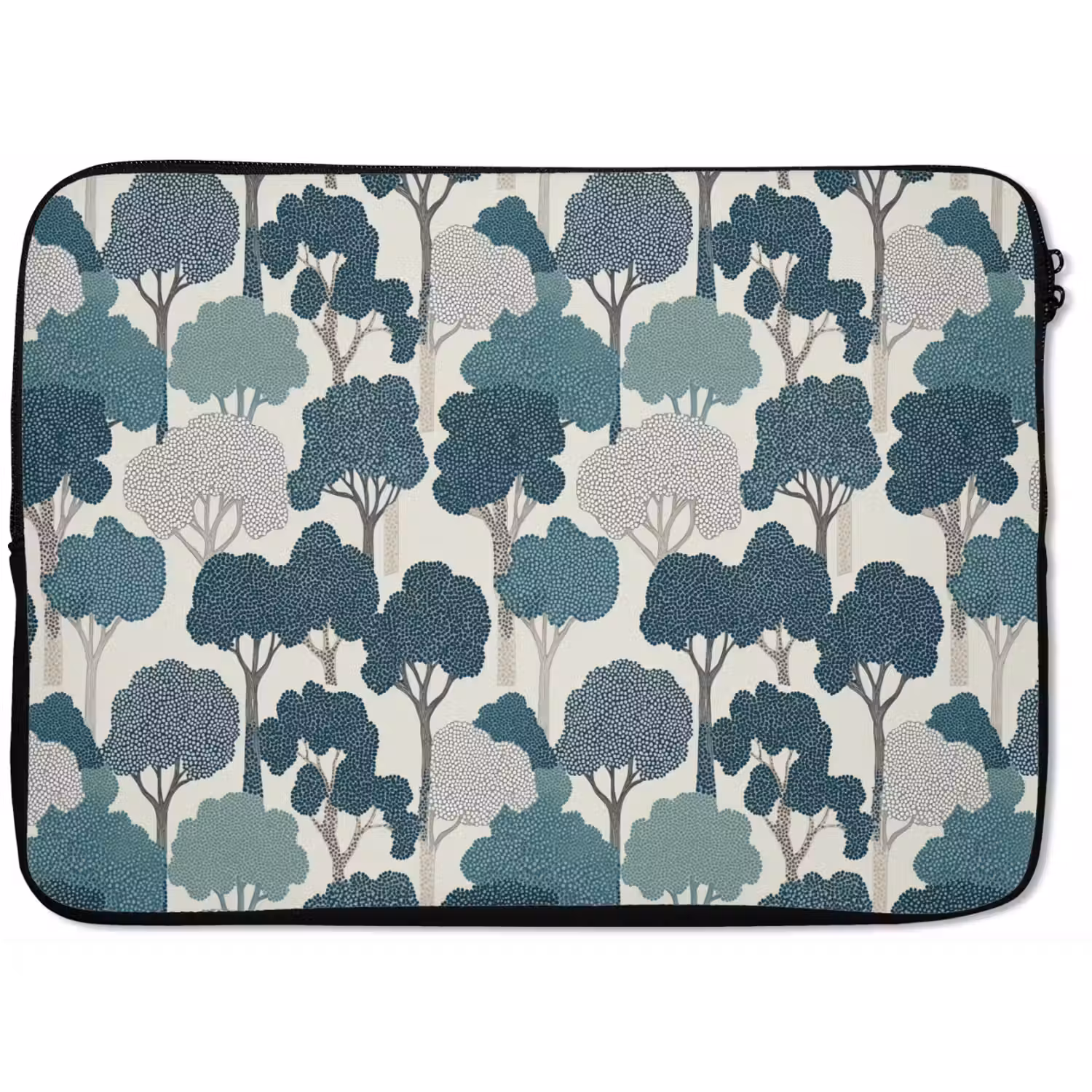 Modern - Bomen - Bos - Patroon - Blauw laptophoes neopreen klein 279 -zkaufland3dotto