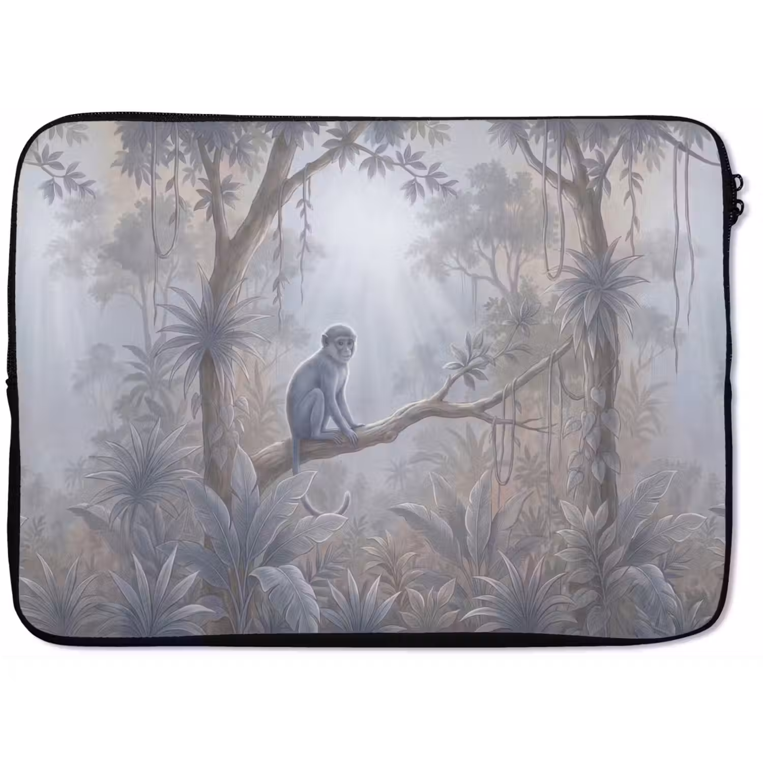 Aap - Boom - Jungle - Natuur - Grijs laptophoes neopreen klein -zkaufland3dotto
