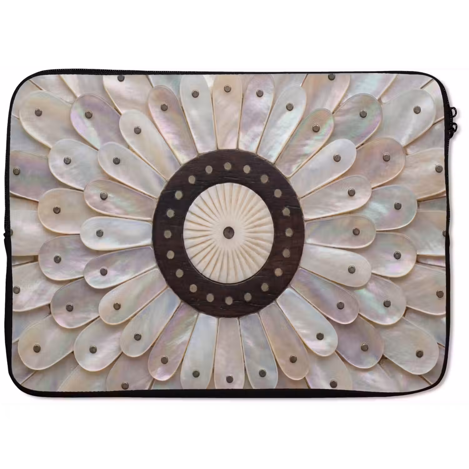 Parelmoer - Patroon - Decoratie - Ambacht - Wit laptophoes neopreen klein -zkaufland3dotto