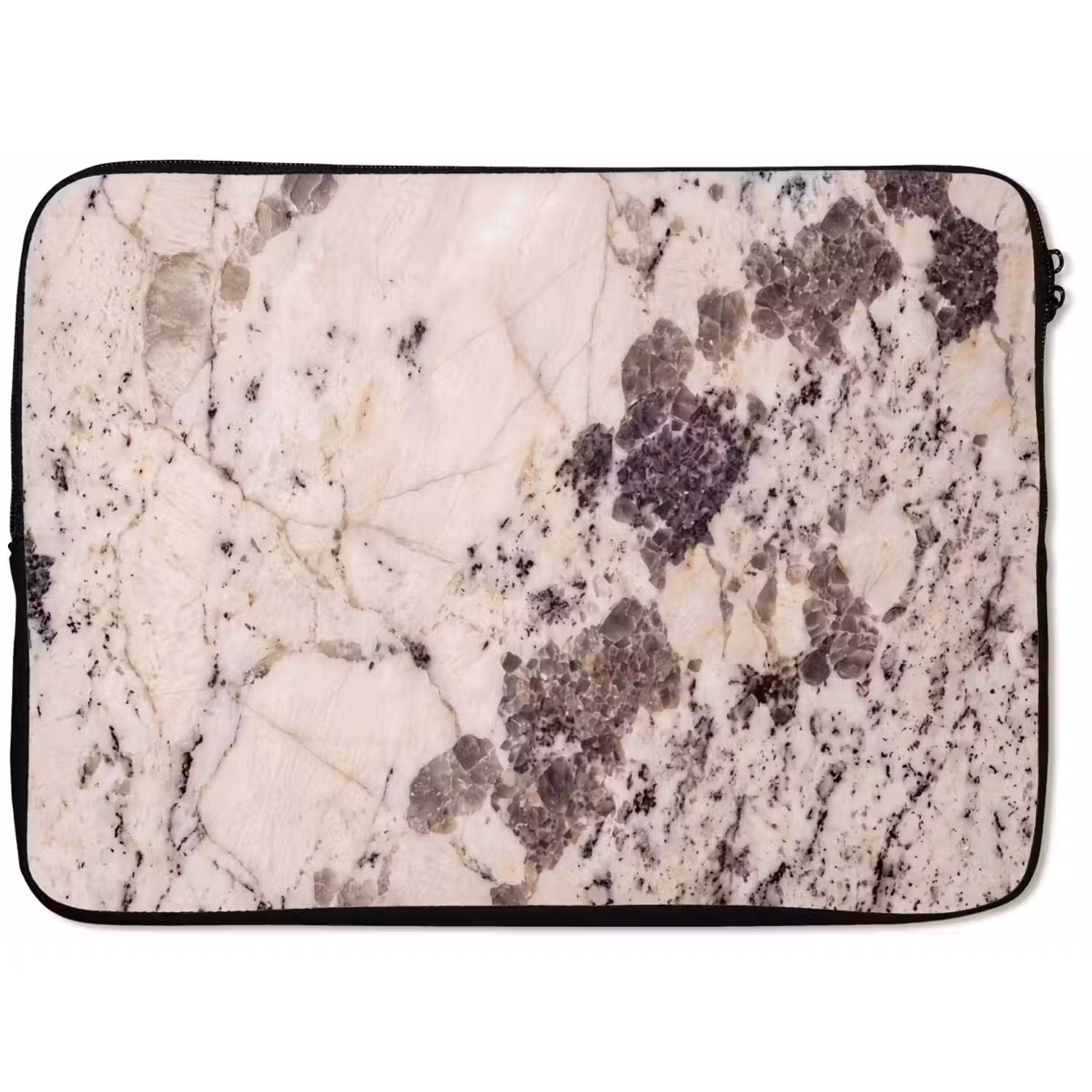 Natuursteen - Patroon - Abstract - Beige - Grijs laptophoes neopreen klein -zkaufland3dotto