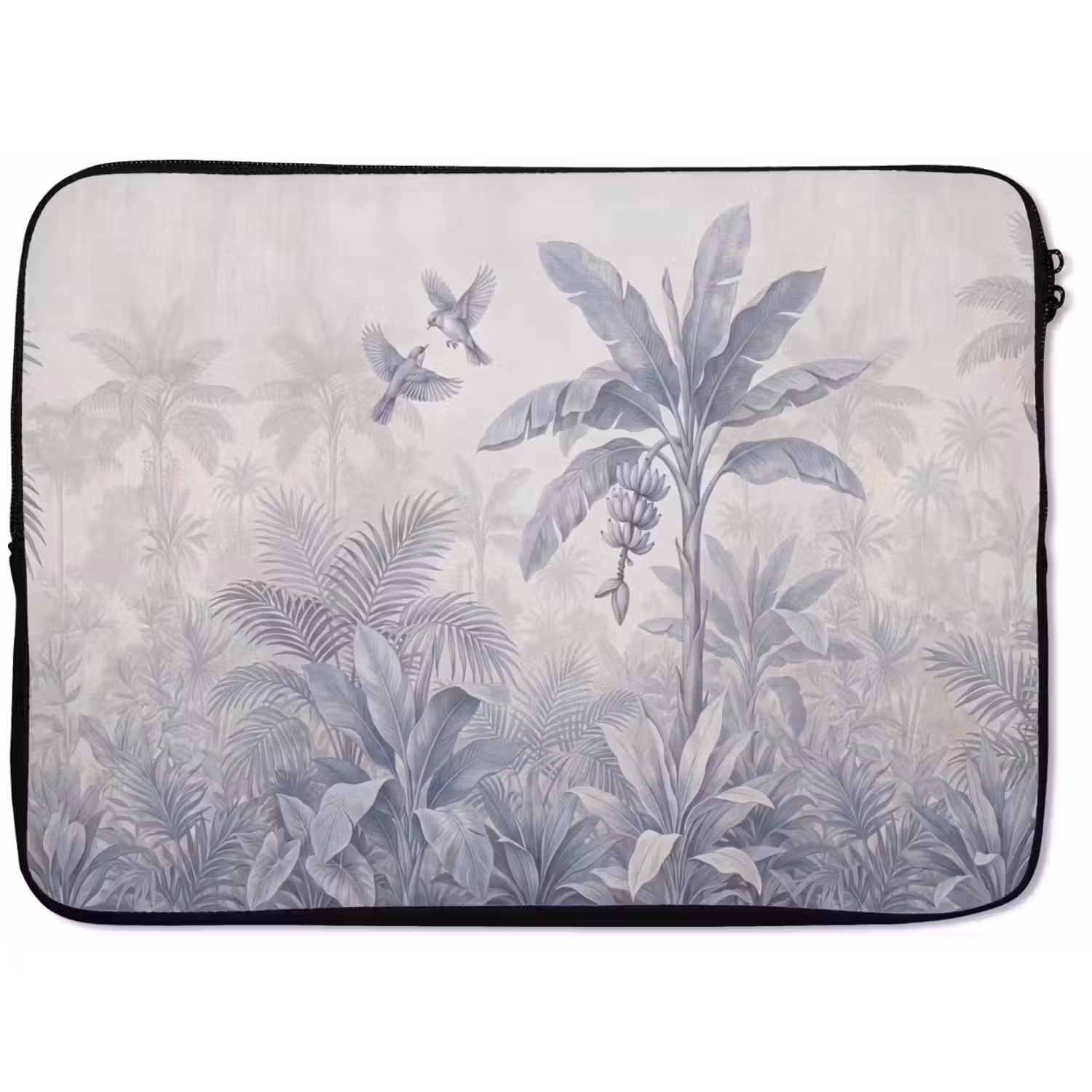 Natuur - Vogel - Jungle - Illustratie - Blauw laptophoes neopreen klein -zkaufland3dotto