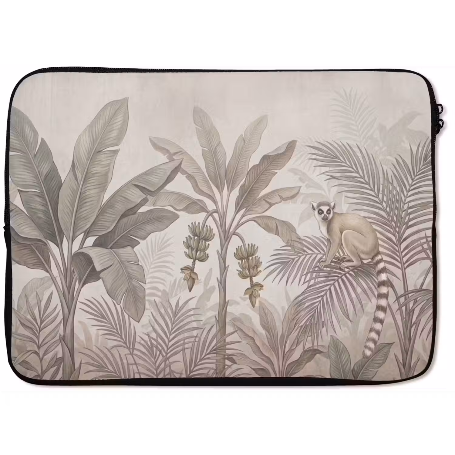 Natuur - Jungle - Ringstaartmaki - Bruin laptophoes neopreen klein -zkaufland3dotto