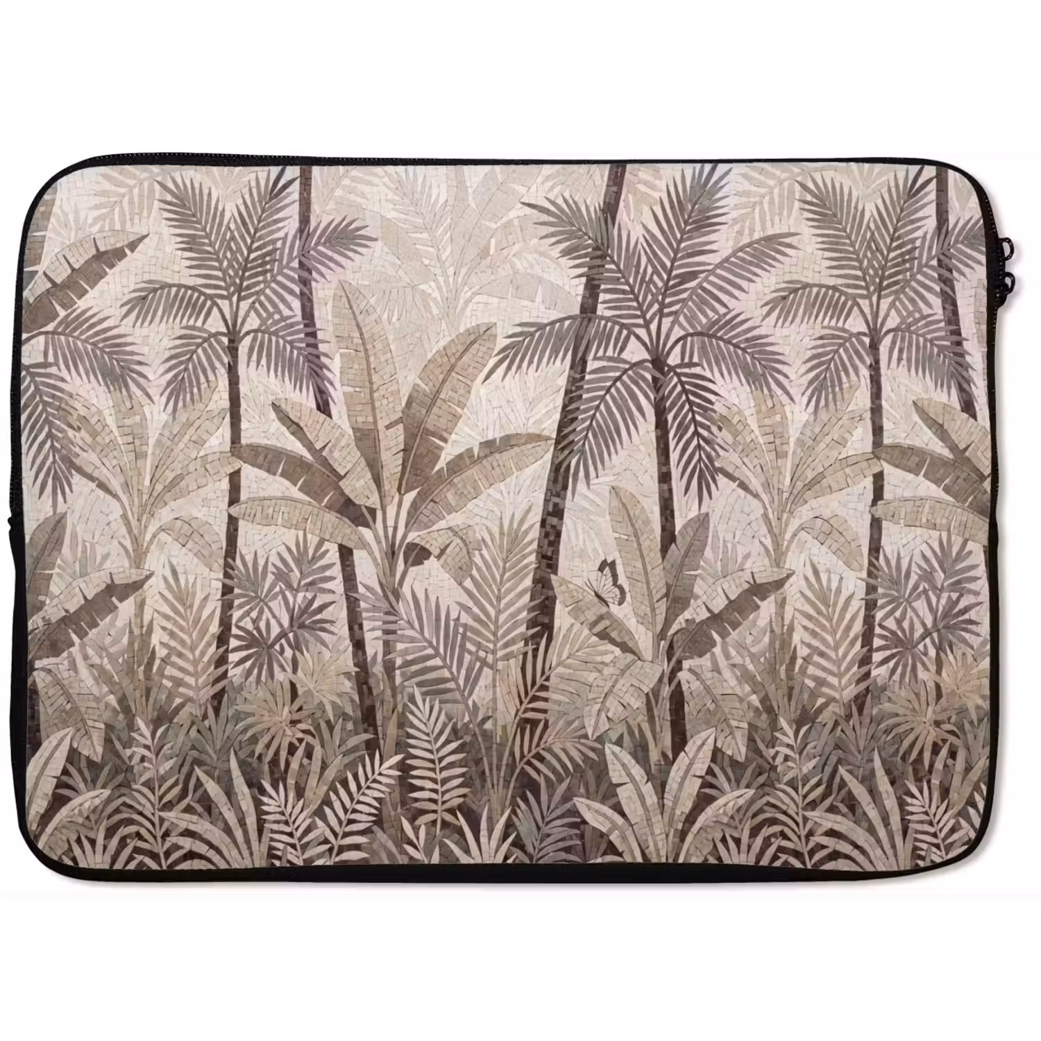 Natuur - Bladeren - Landschap - Mozaïek - Beige laptophoes neopreen klein -zkaufland3dotto