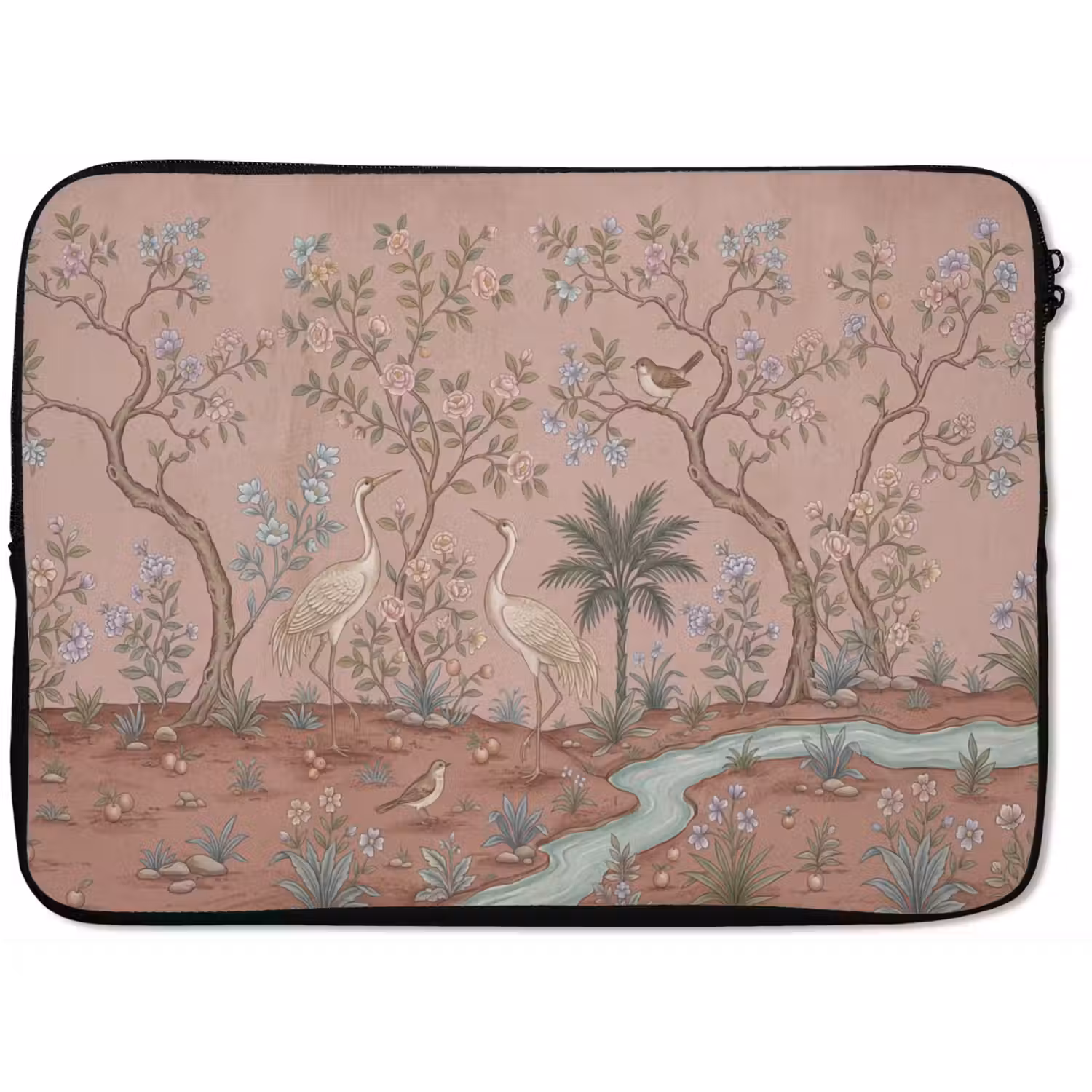 Nostalgisch - Reigers - Roze laptophoes neopreen klein -zkaufland3dotto