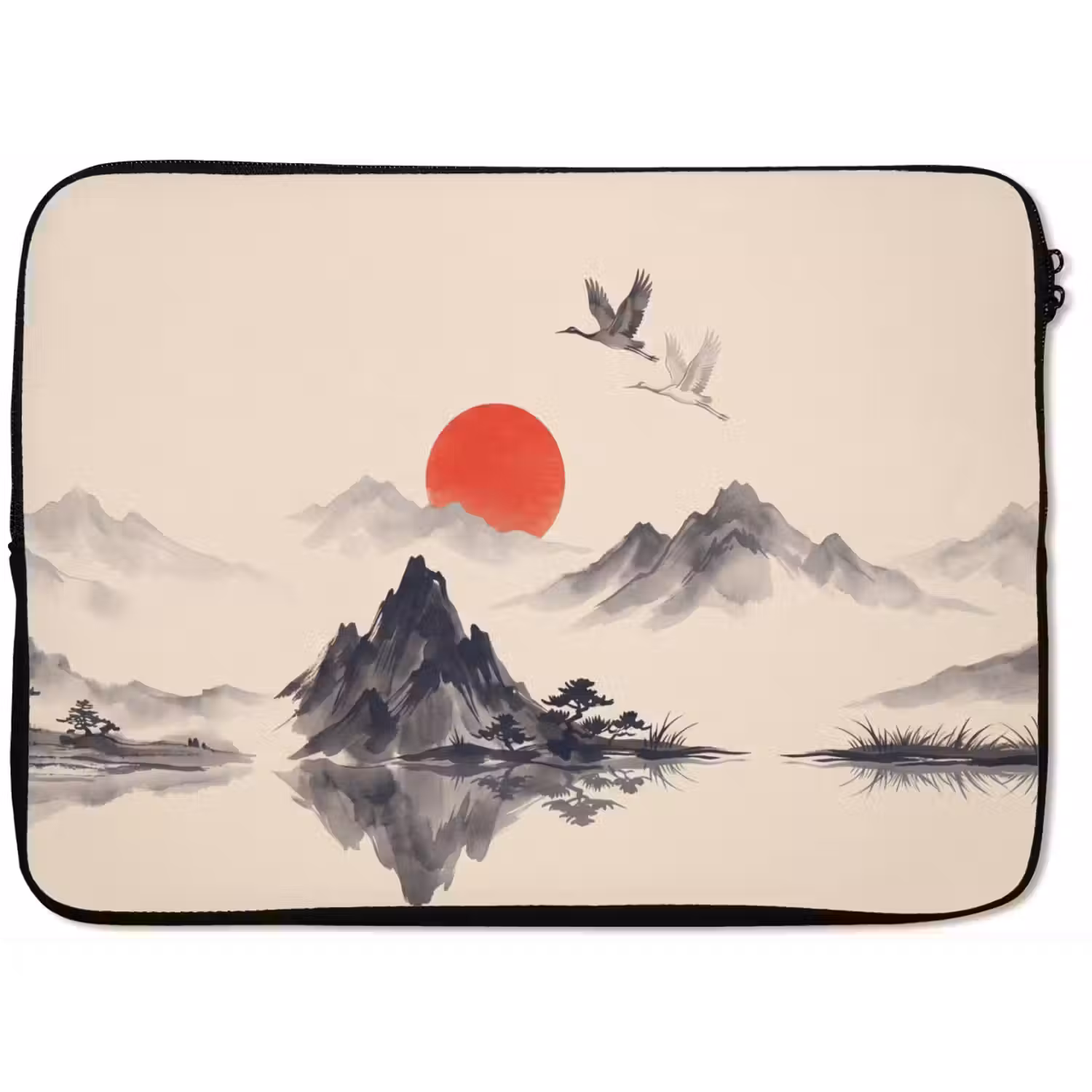 Oosters - Kraanvogels - Landschap laptophoes neopreen klein -zkaufland3dotto