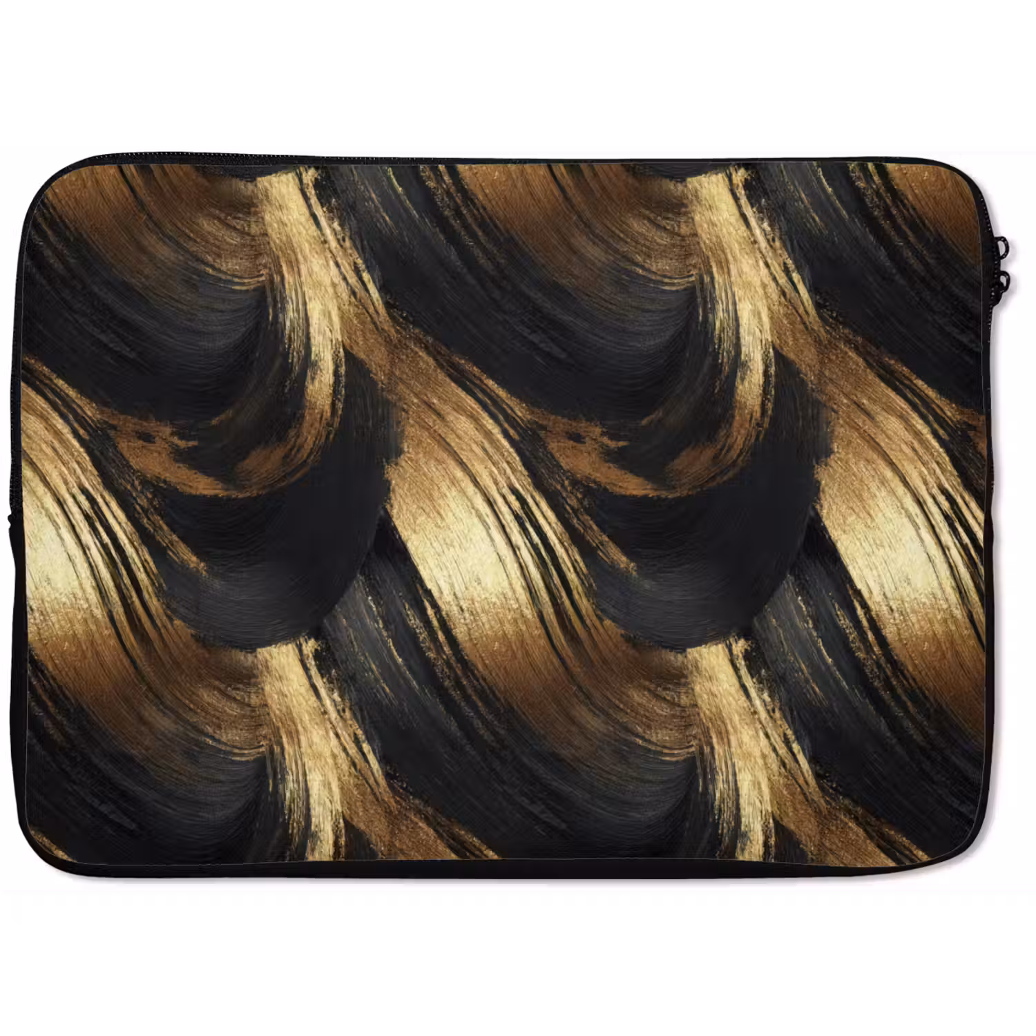 Verfstreken - Abstract - Goud - Zwart laptophoes neopreen klein 279 -zkaufland3dotto