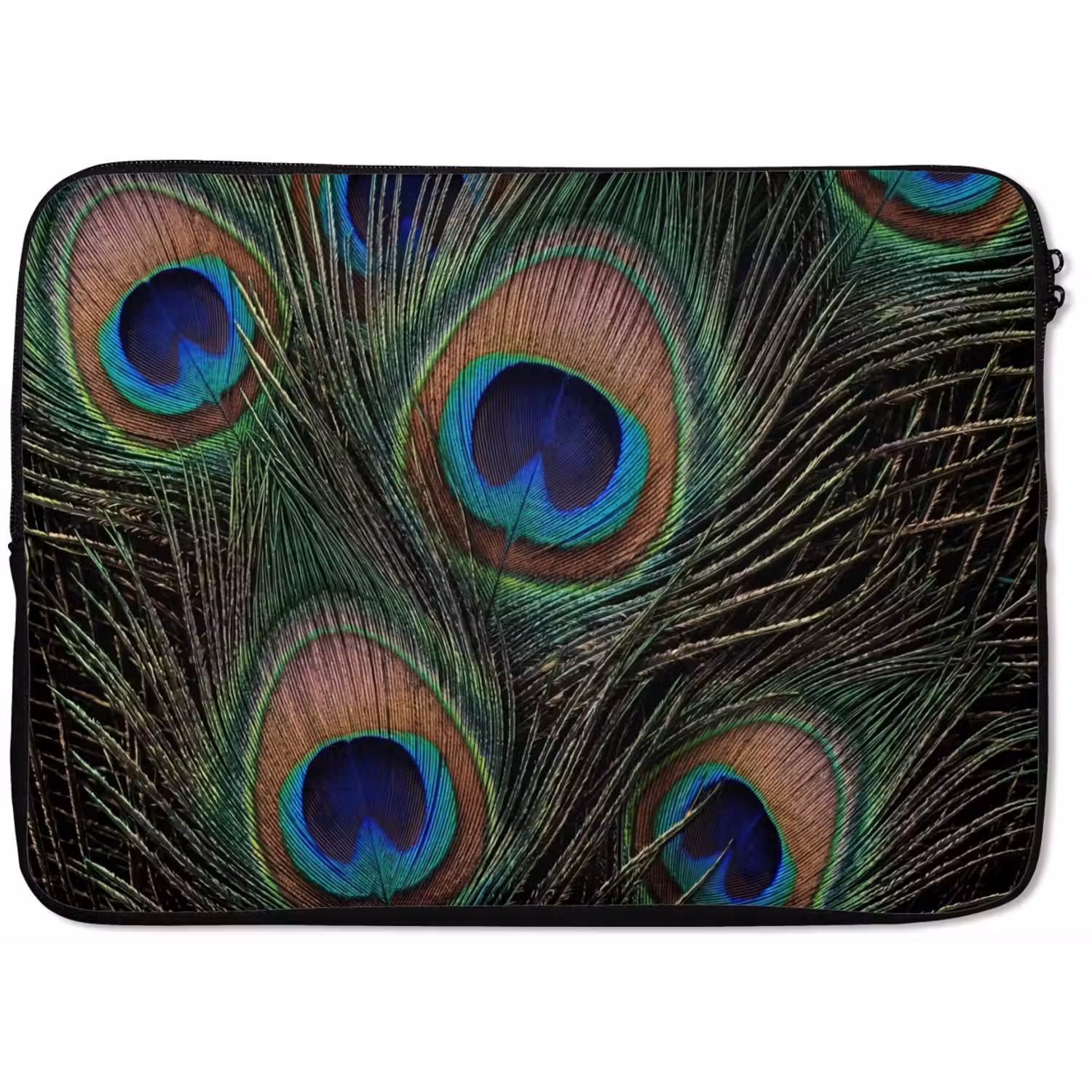 Pauwenveren - Klassiek - Groen laptophoes neopreen klein -zkaufland3dotto