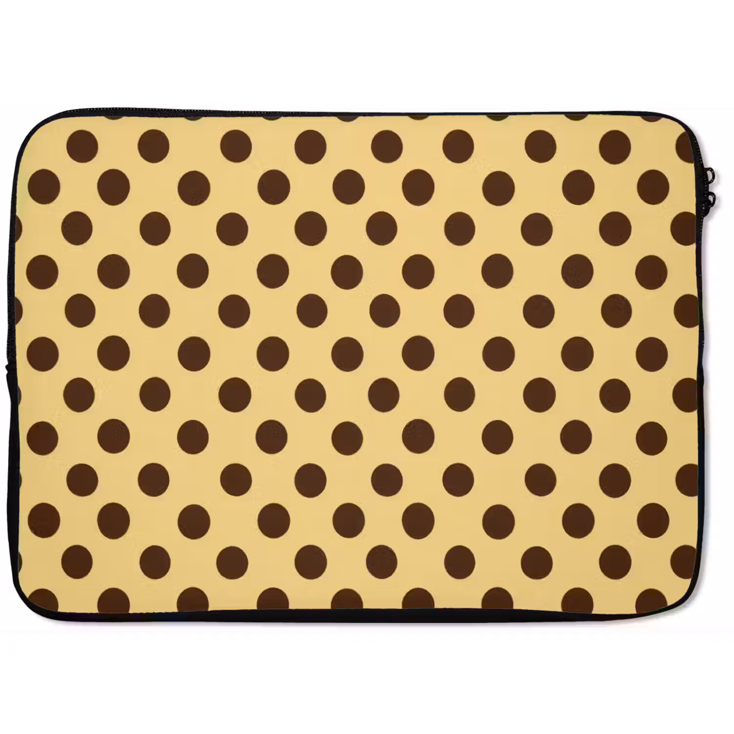 Polka Dot - Stippen - Retro - Geel - Bruin laptophoes neopreen klein 279 -zkaufland3dotto