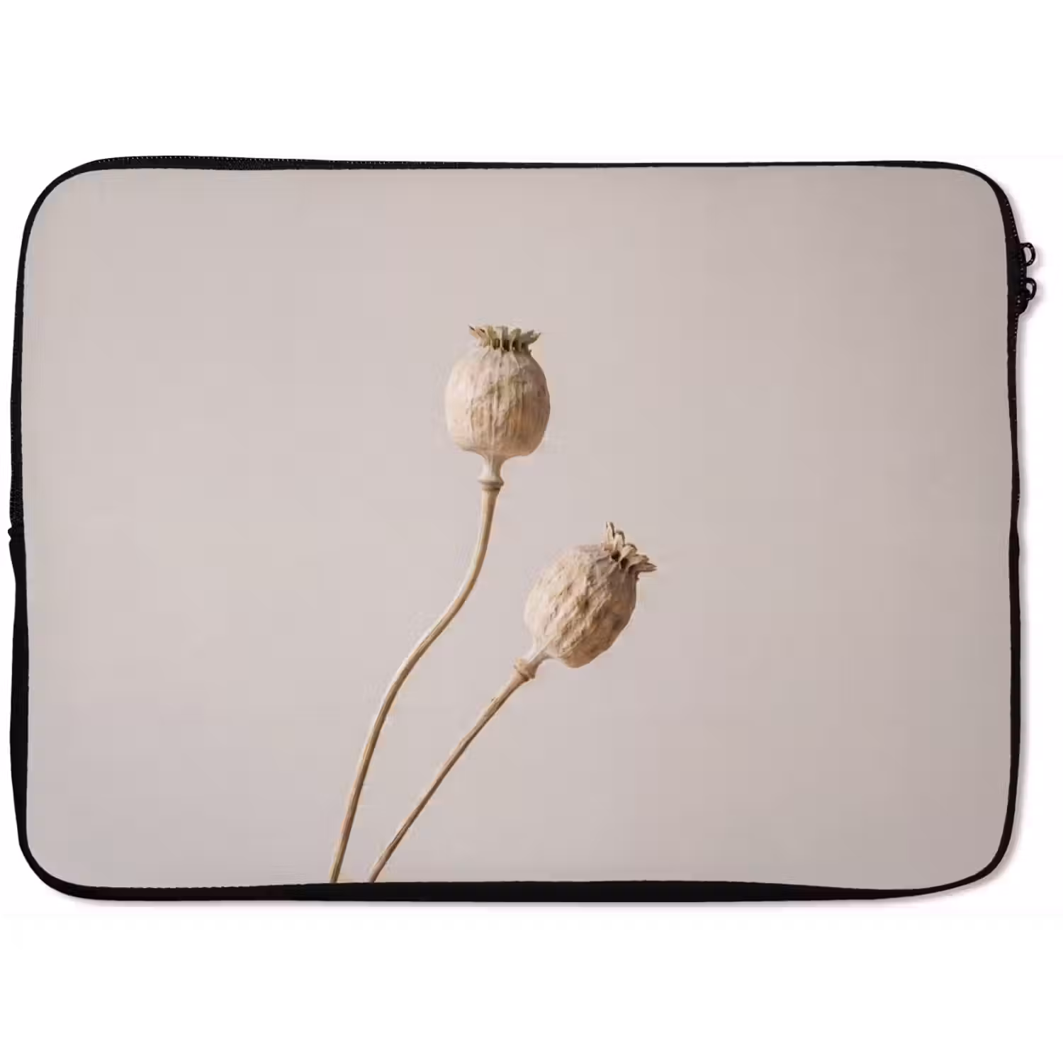 Papaverbollen - Droogbloemen - Minimalistisch - Beige - Rustig laptophoes neopreen klein -zkaufland3dotto