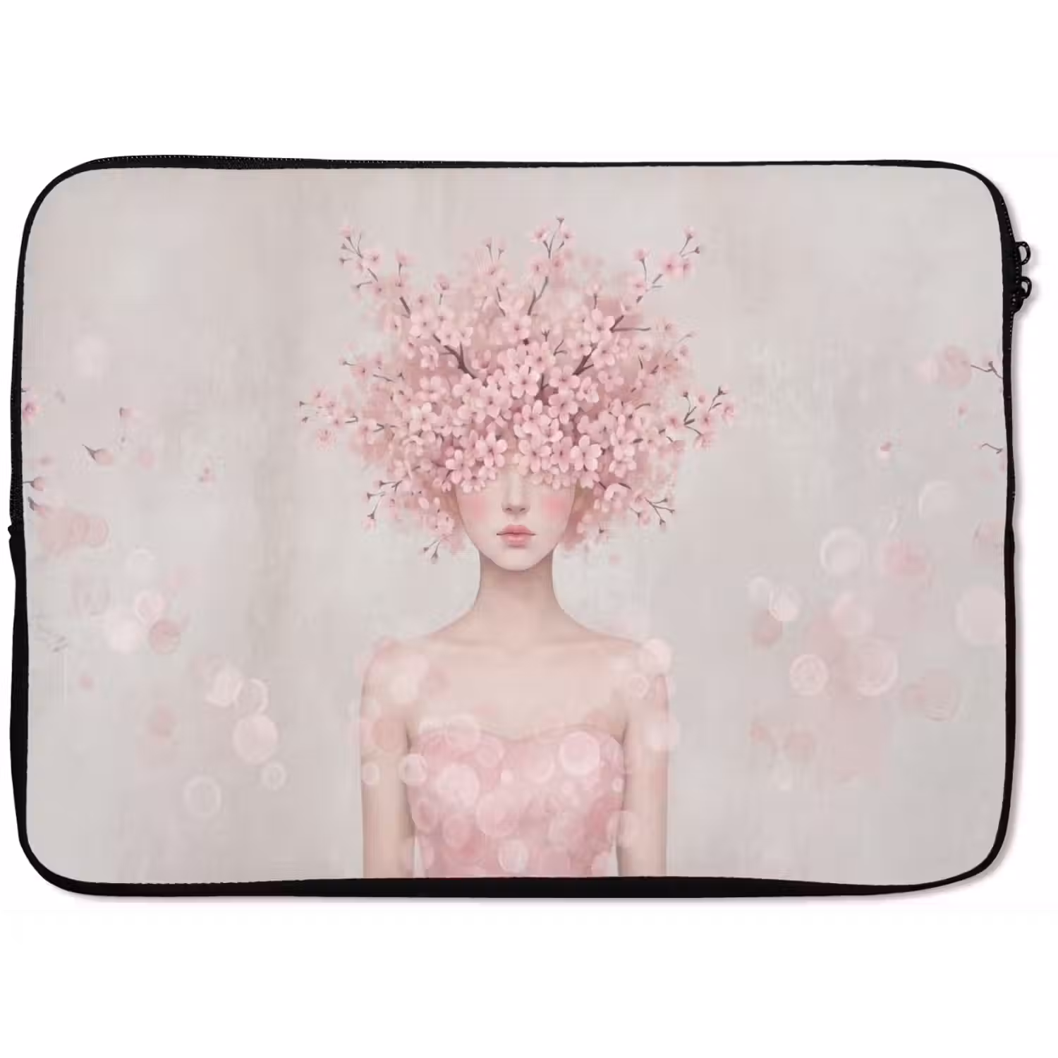 Portret - Kersenbloesem - Roze laptophoes neopreen klein -zkaufland3dotto