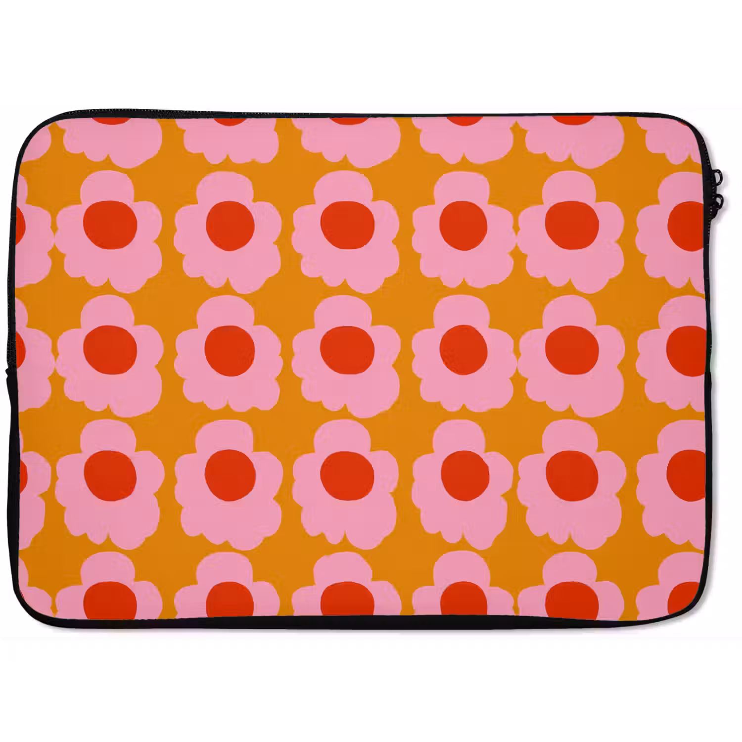 Retro - Bloemen - Roze laptophoes neopreen klein 279 -zkaufland3dotto