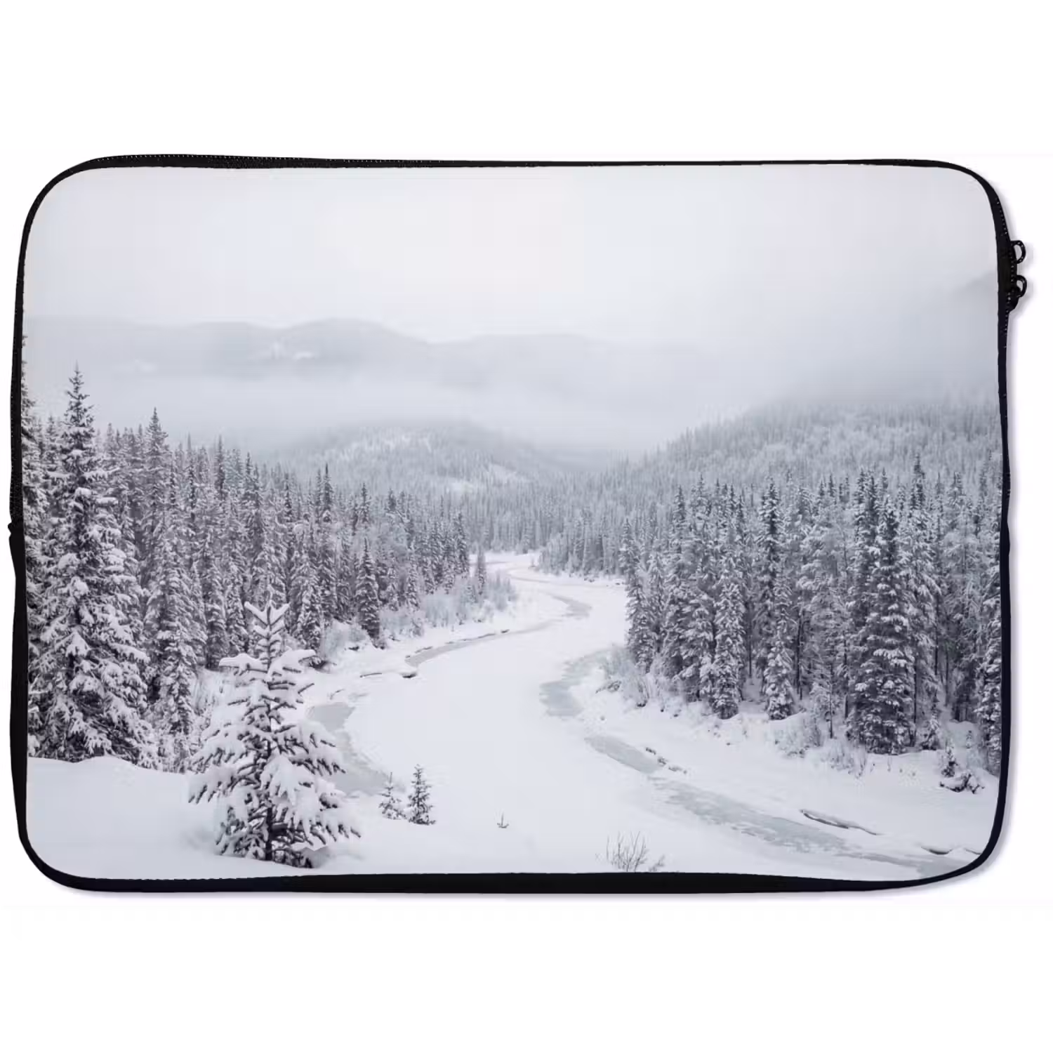 Rivier - Bevroren - Landschap - Winter laptophoes neopreen klein -zkaufland3dotto