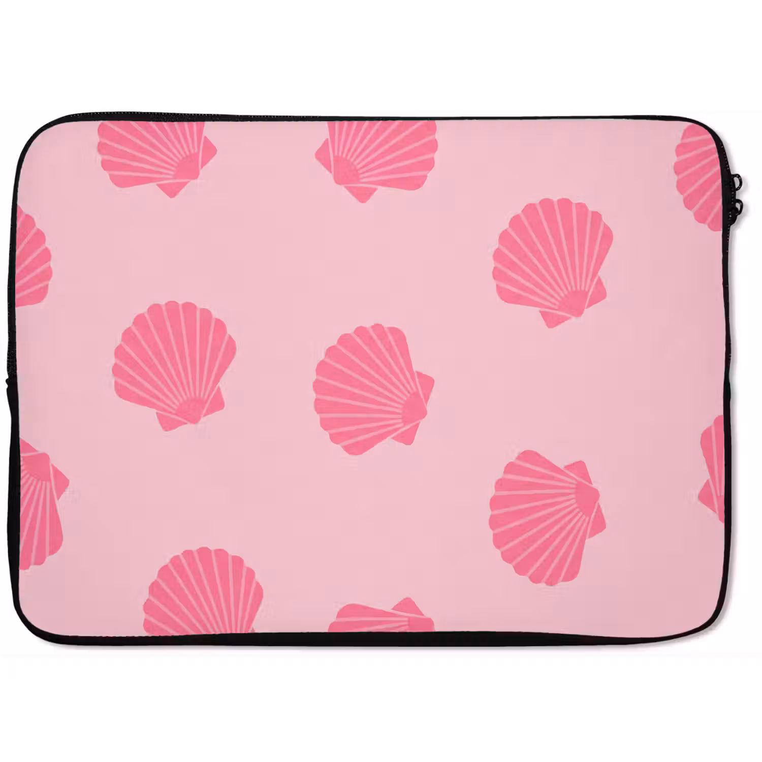 Schelp - Patroon - Zee - Modern - Roze laptophoes neopreen klein -zkaufland3dotto
