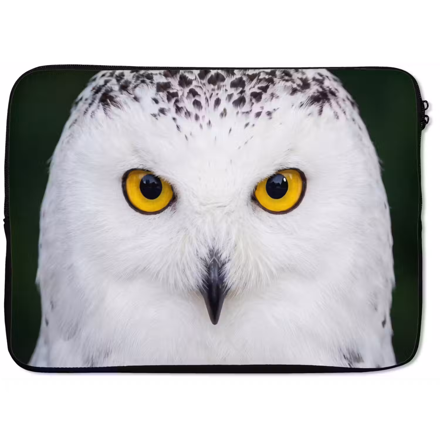 Sneeuwuil - Portret - Geel laptophoes neopreen klein -zkaufland3dotto