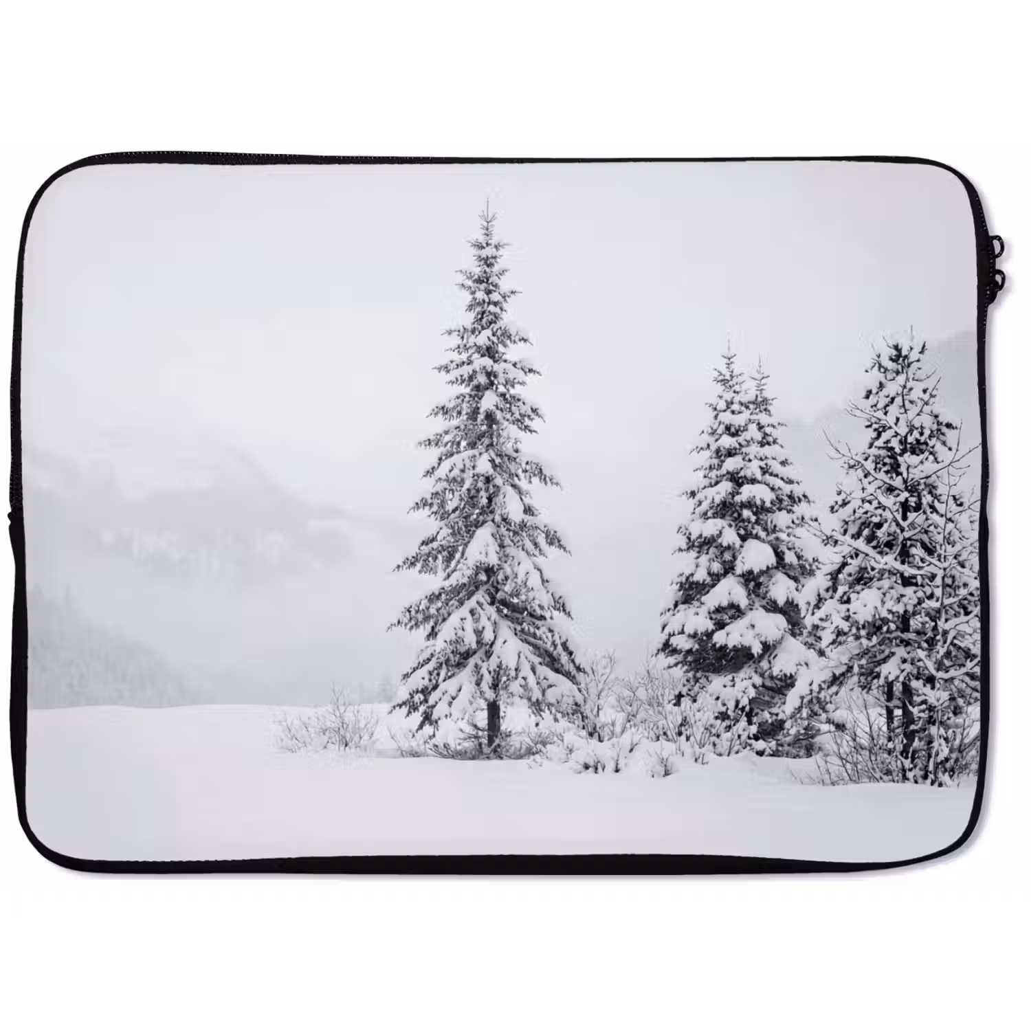 Fijnsparren - Sneeuw - Winter - Landschap - Stilte laptophoes neopreen klein -zkaufland3dotto