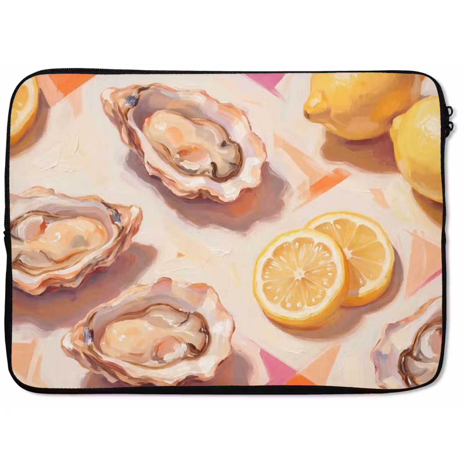 Stilleven - Citroenen - Oesters - Abstract - Oranje laptophoes neopreen klein -zkaufland3dotto