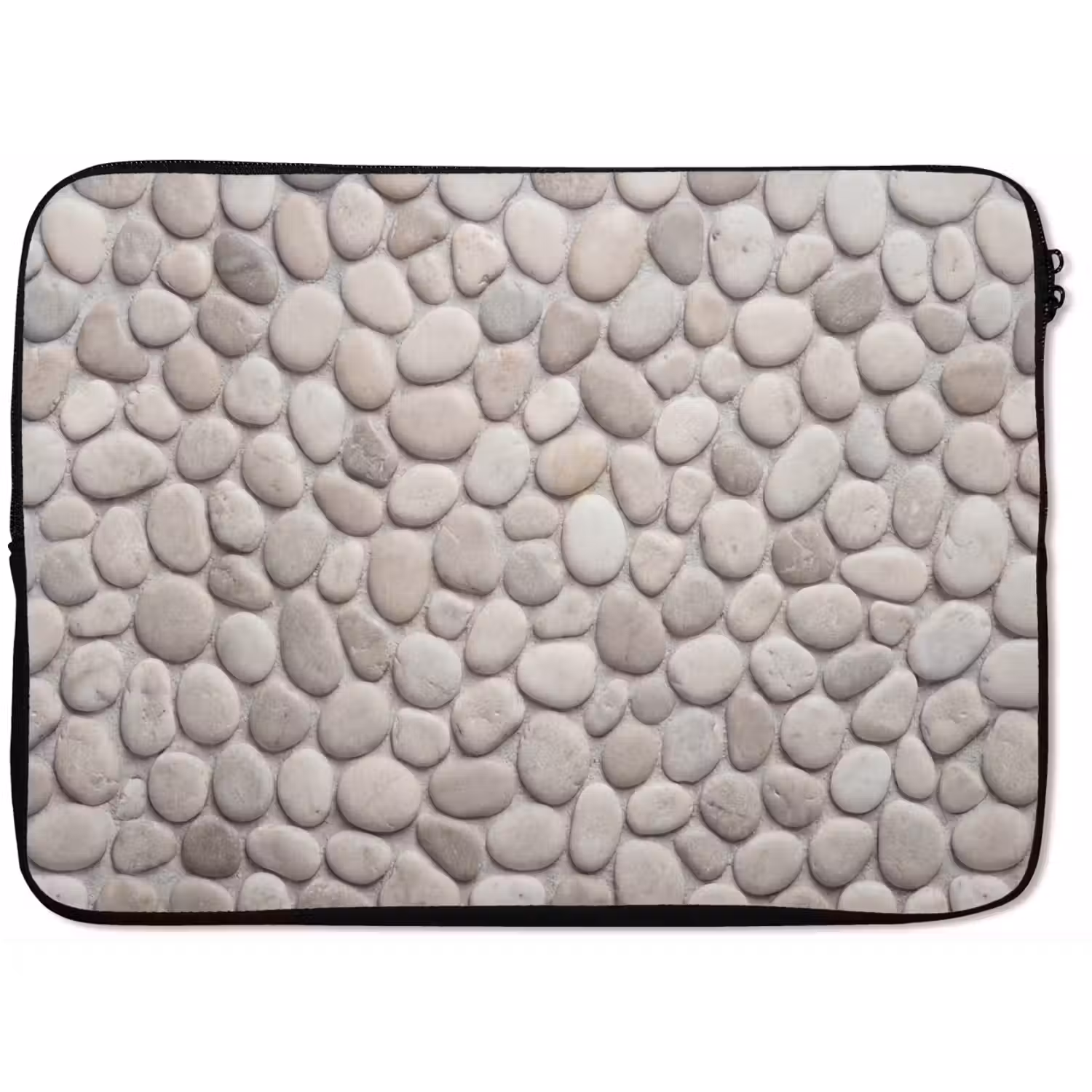 Steen - Kiezel - Natuur - Minimalistisch - Beige laptophoes neopreen klein -zkaufland3dotto