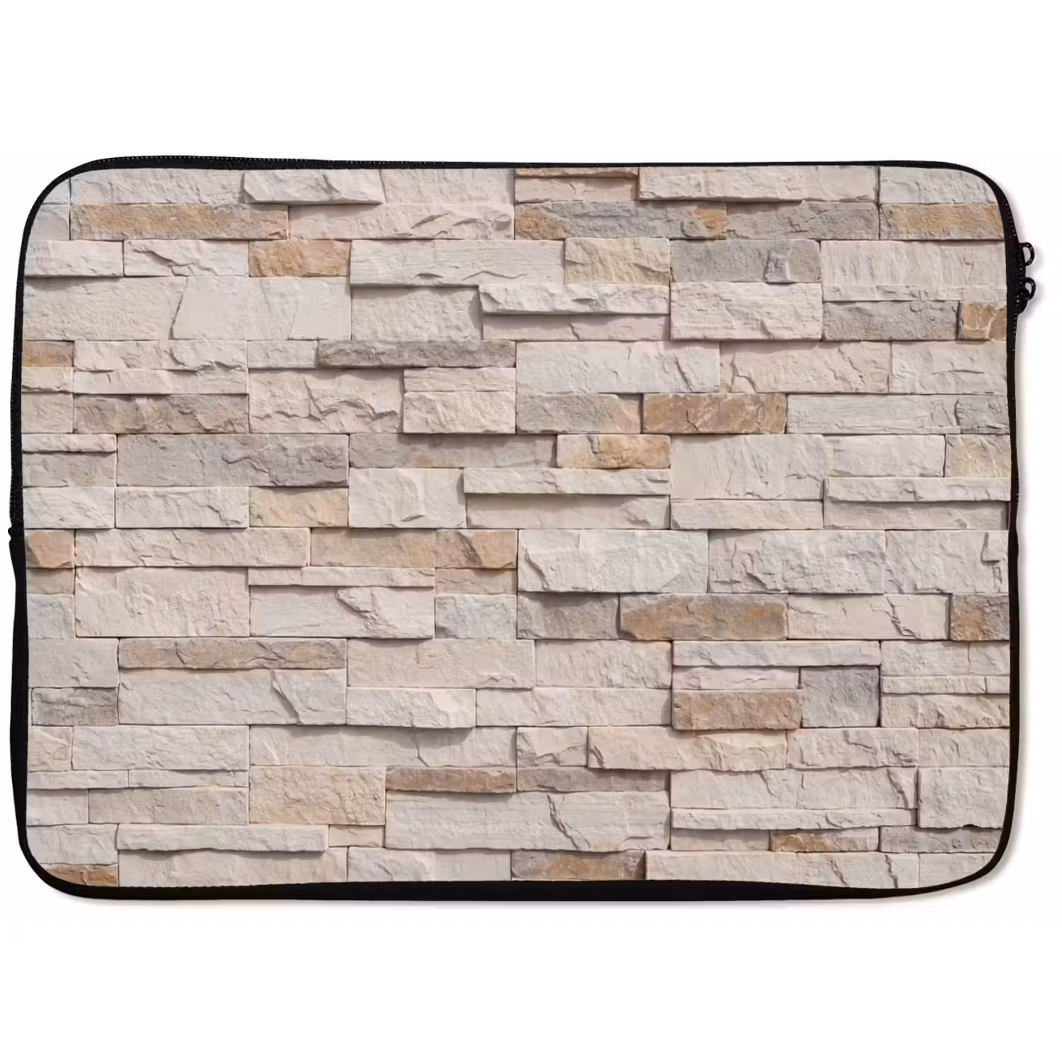 Steen - Muur - Textuur - Rustiek - Beige laptophoes neopreen klein -zkaufland3dotto