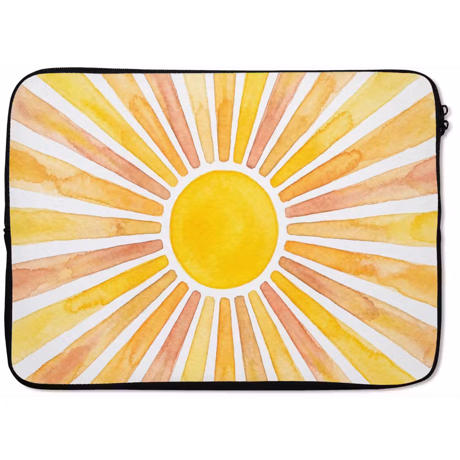 Zon - Stralen - Aquarel - Geel - Abstract laptophoes neopreen klein -zkaufland3dotto