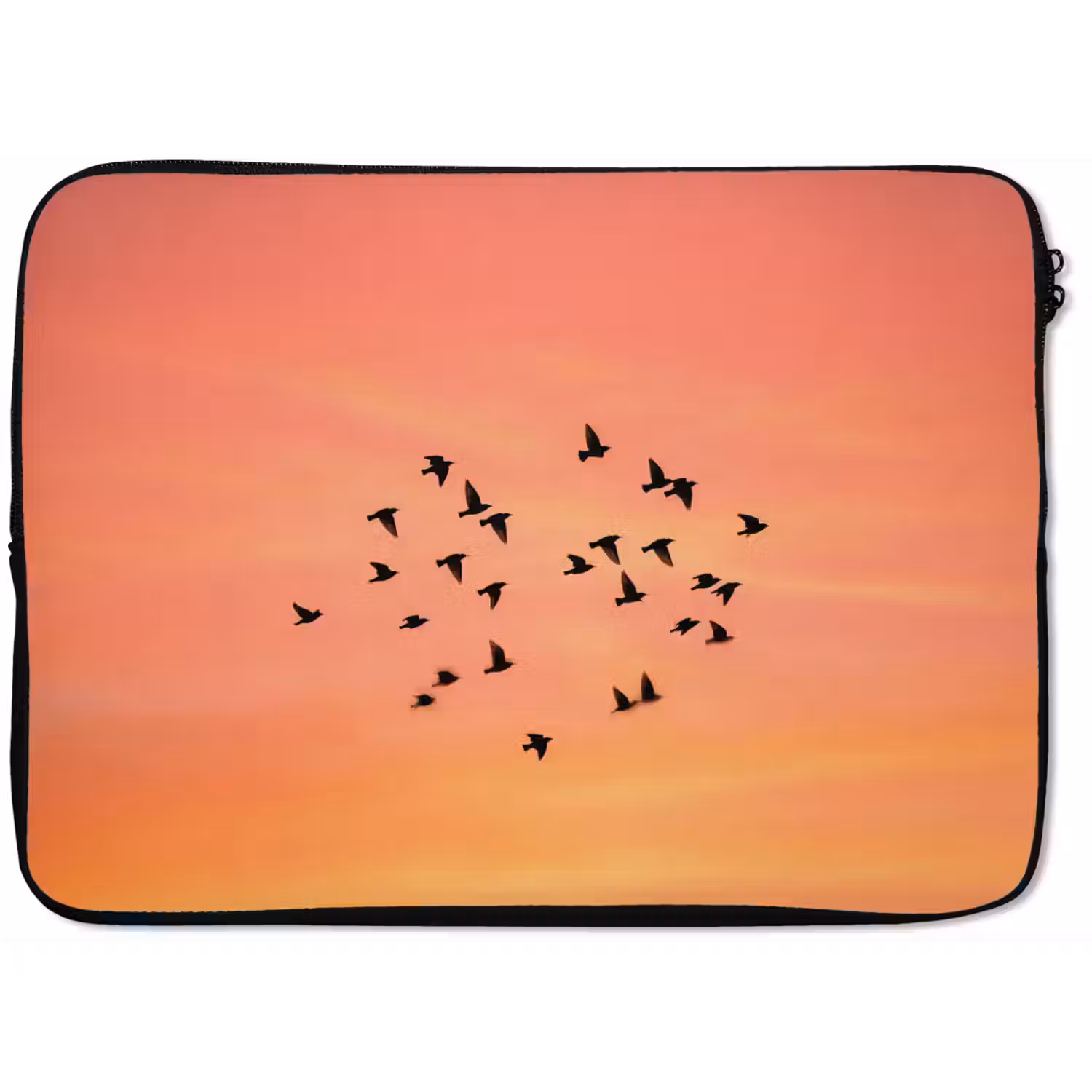 Zwerm - Vogels - Oranje laptophoes neopreen klein -zkaufland3dotto