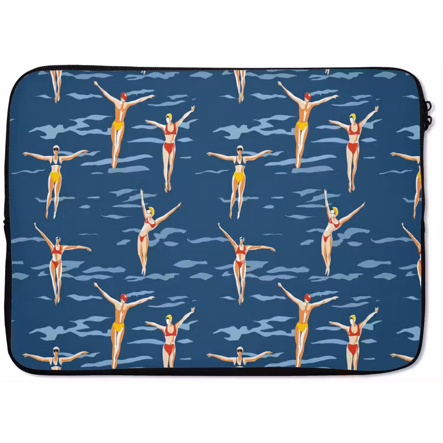Zwemsters- Retro - Blauw laptophoes neopreen klein 279 -zkaufland3dotto
