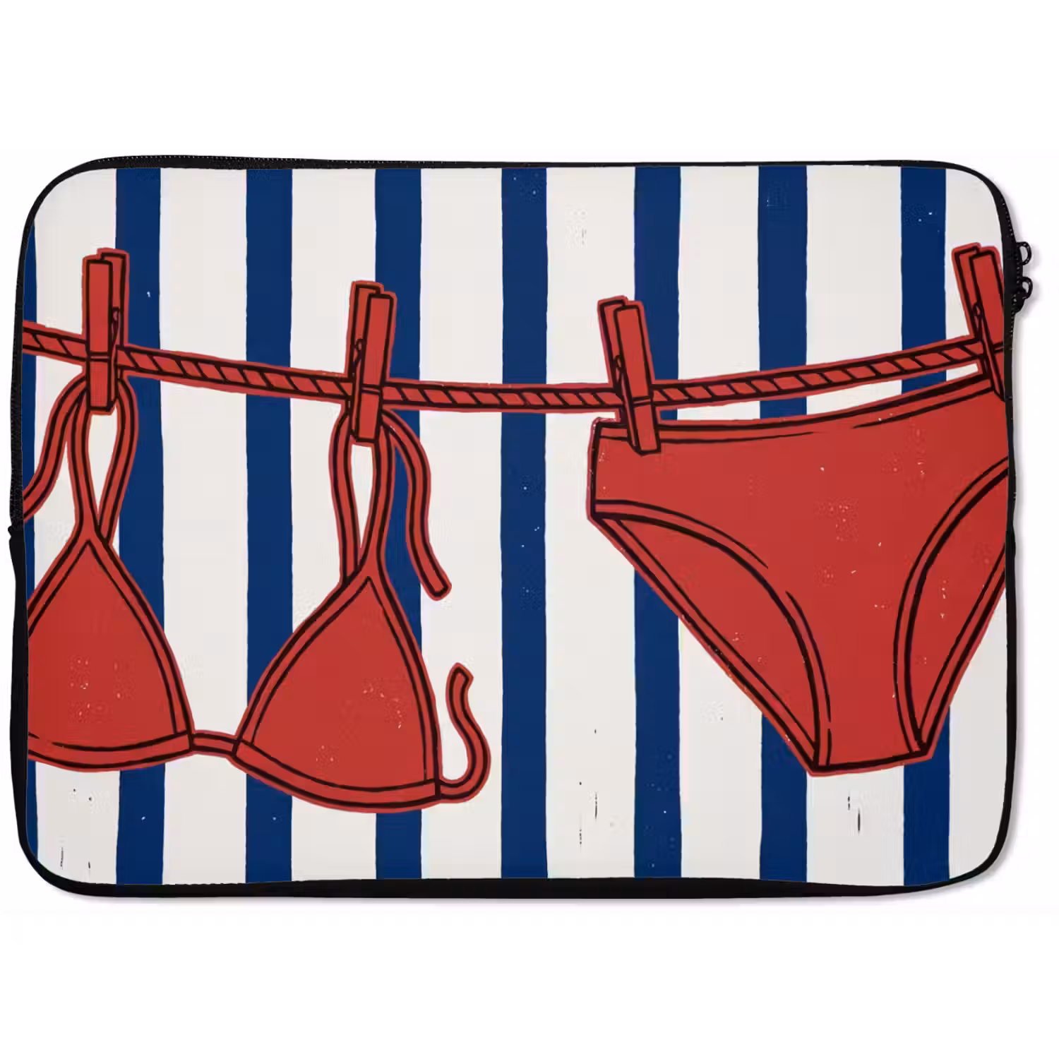 Badkleding - Waslijn - Zomer - Illustratie - Rood laptophoes neopreen klein -zkaufland3dotto