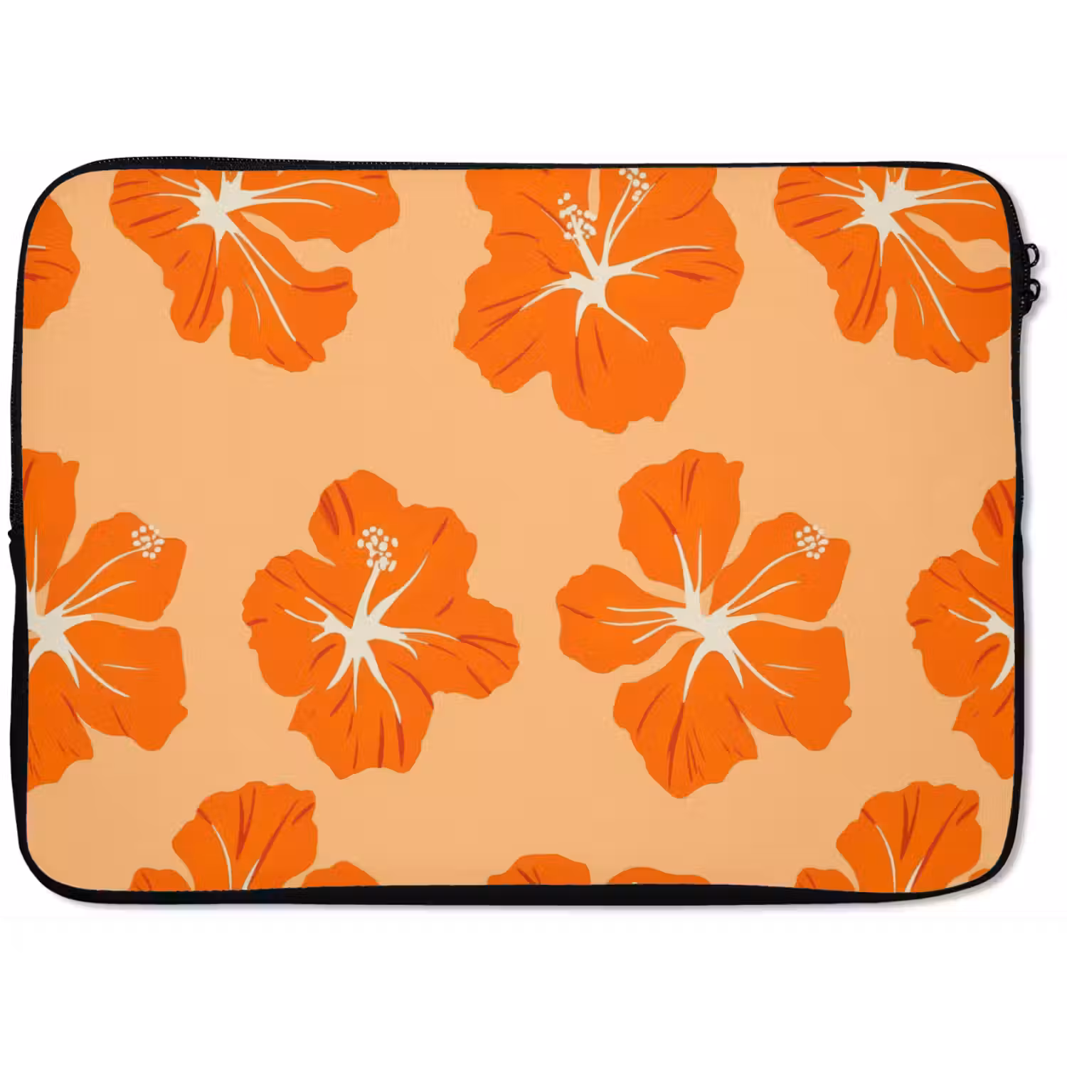 Tropisch - Hibiscus - Oranje laptophoes neopreen klein 279 -zkaufland3dotto