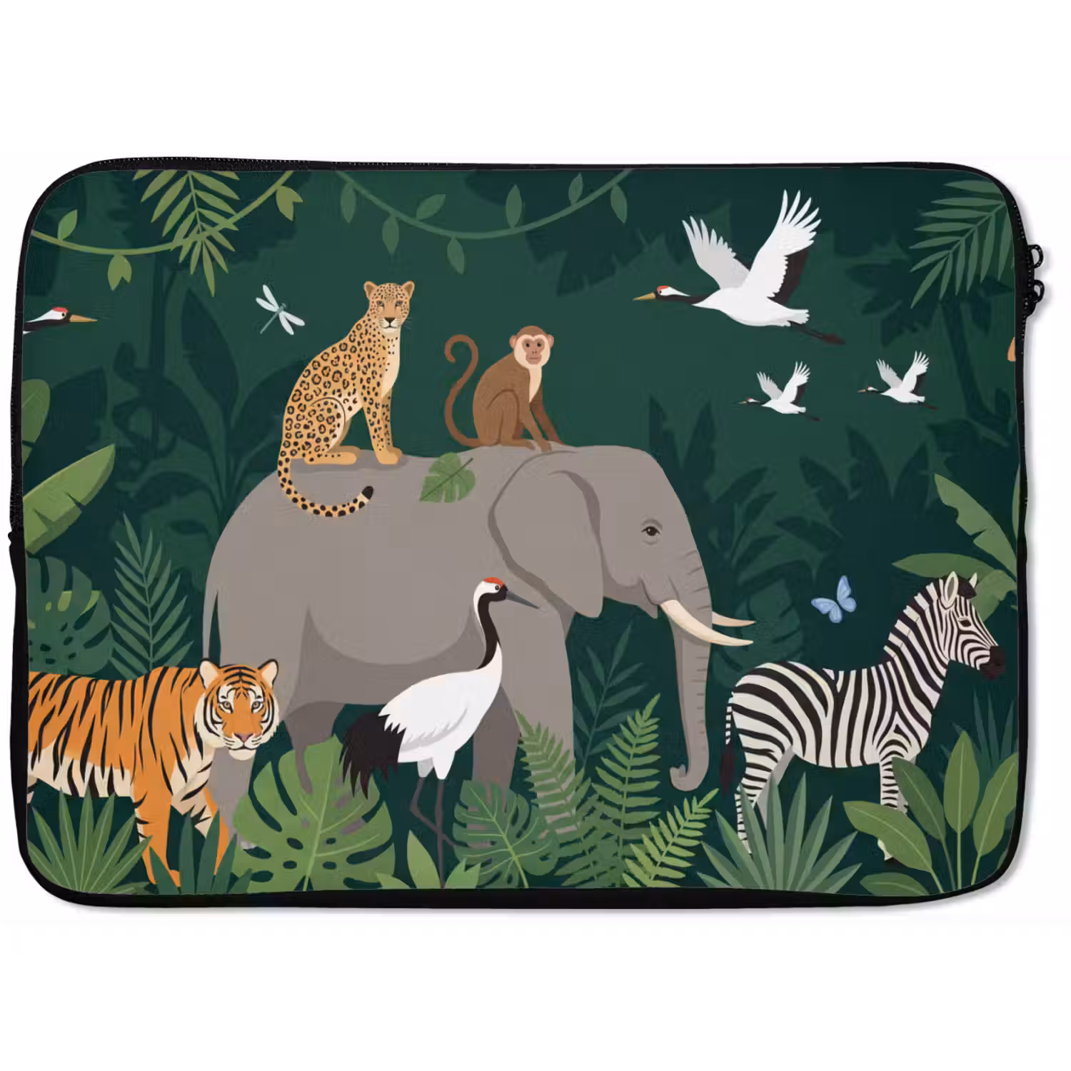 Tropisch - Jungle - Groen laptophoes neopreen klein -zkaufland3dotto