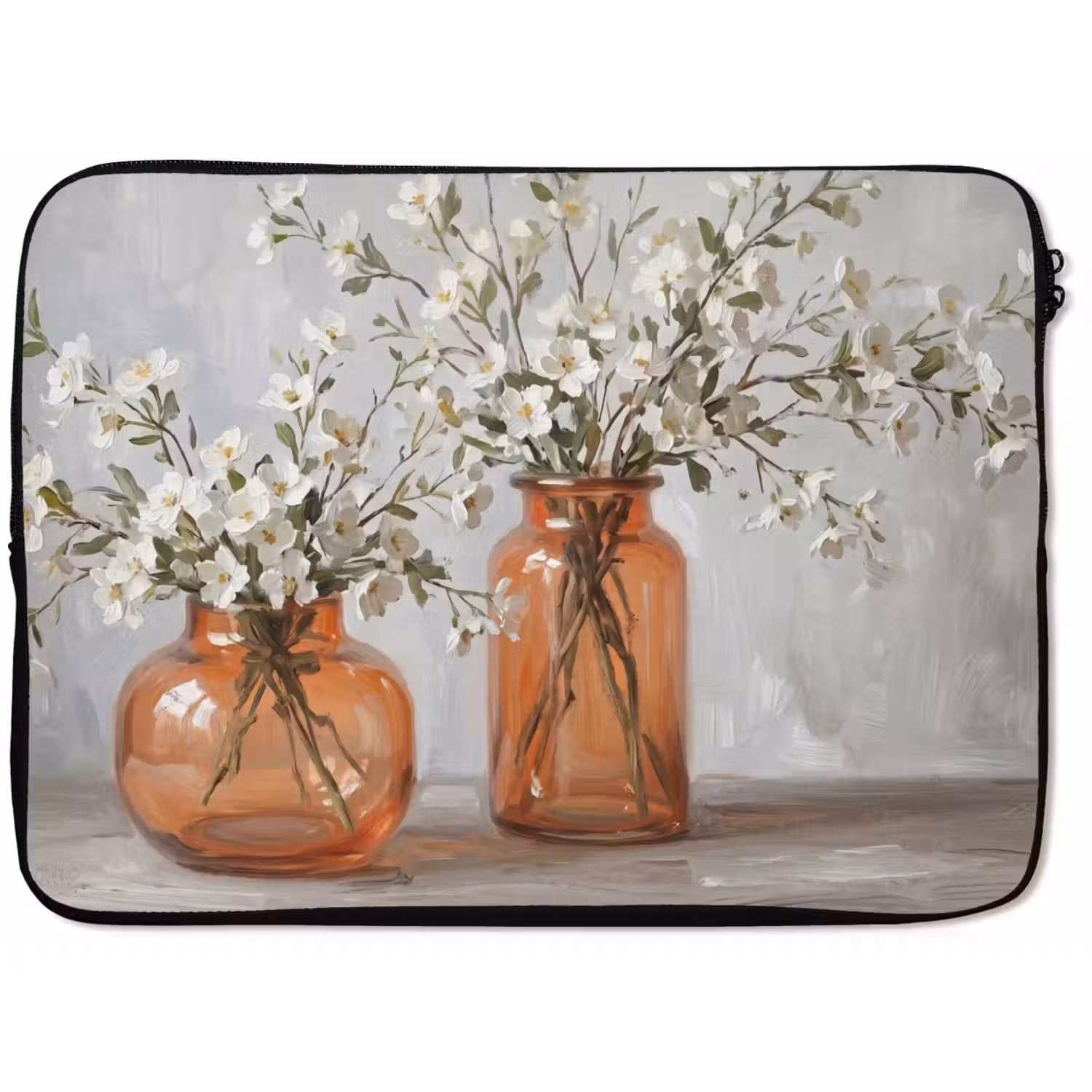 Vazen - Bloemen - Oranje laptophoes neopreen klein -zkaufland3dotto