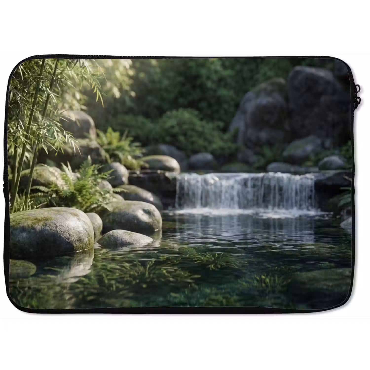 Beek - Waterval - Natuur - Groen laptophoes neopreen klein -zkaufland3dotto