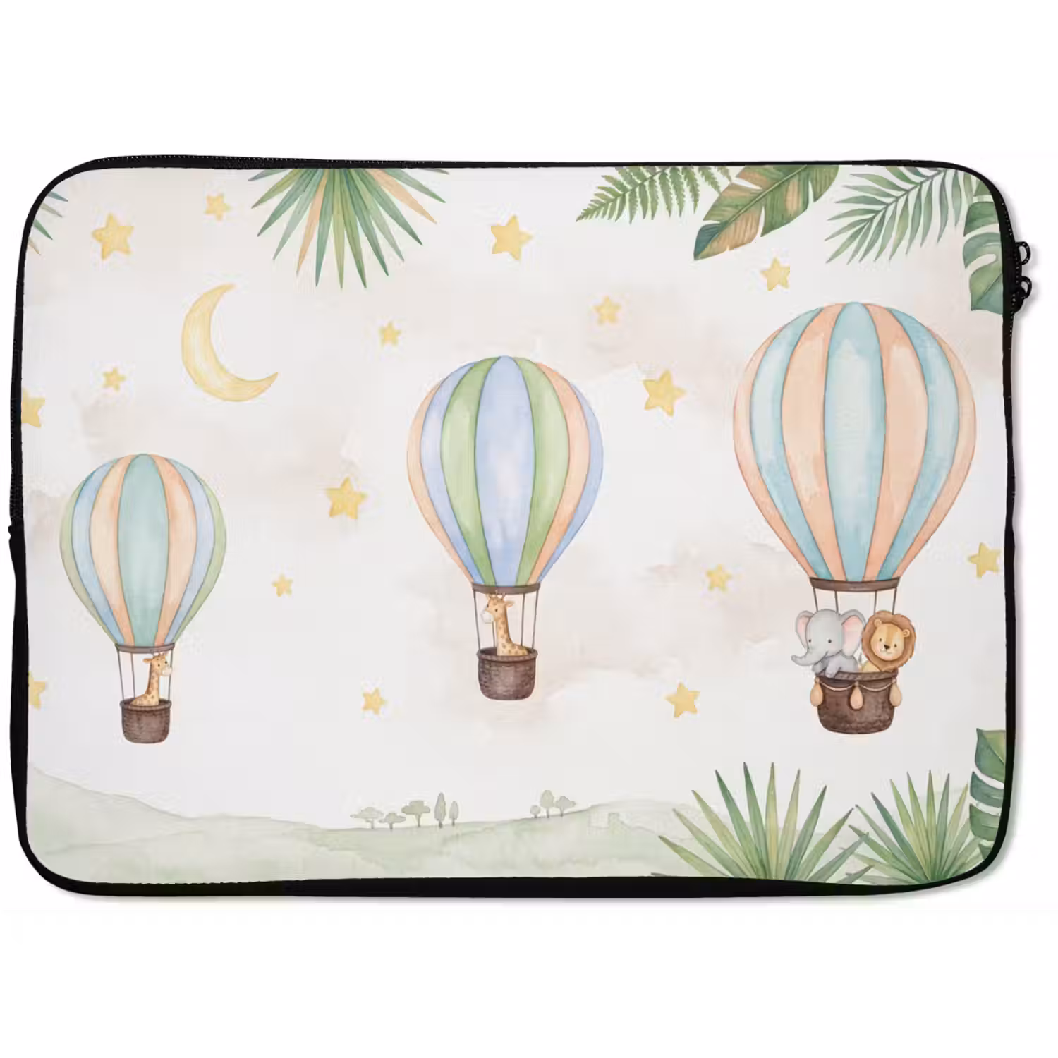 Aquarel - Luchtballonnen - Pastel laptophoes neopreen klein -zkaufland3dotto