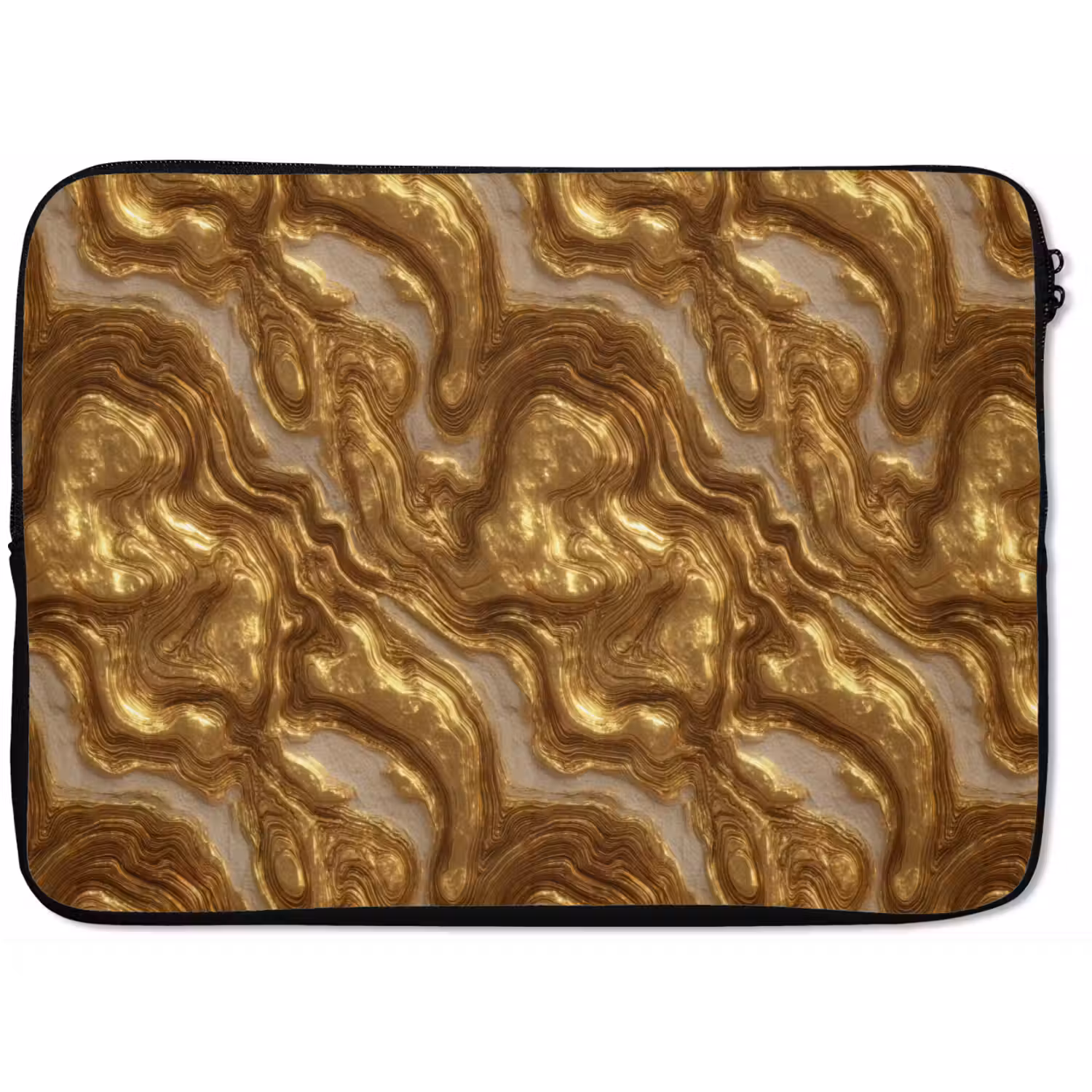 Golven - Organisch - Goud - Crème laptophoes neopreen klein 279 -zkaufland3dotto