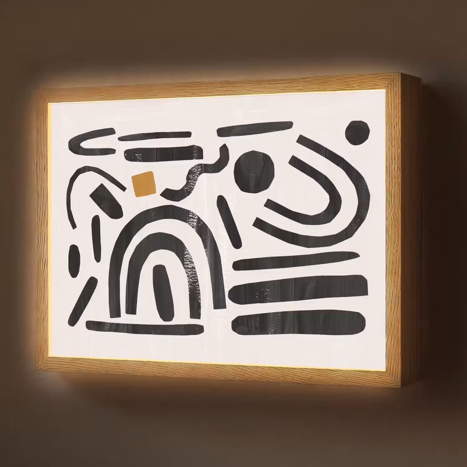 Abstract - Kunst - Vormen - Zwart Light Box met batterij (Wandlamp) middel -z3d_website