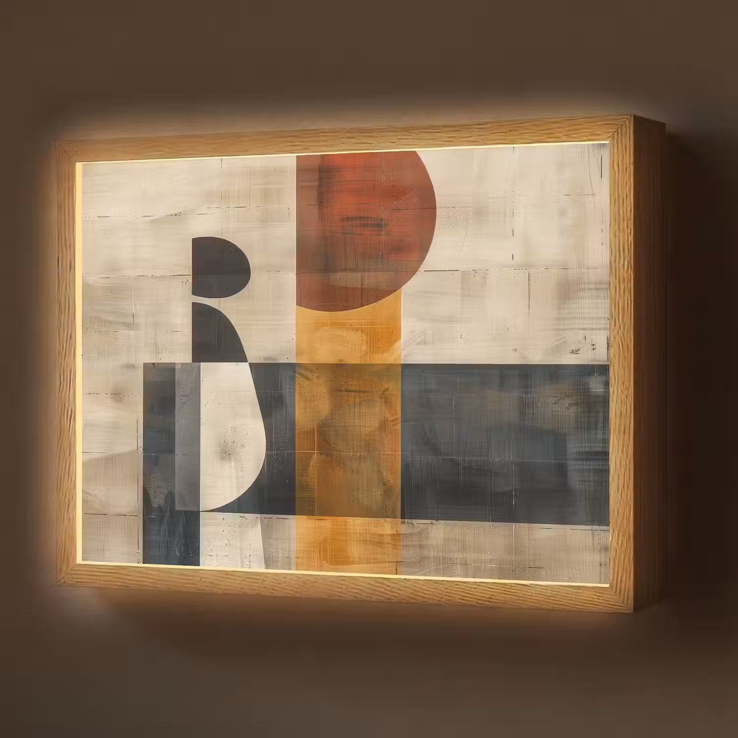 Abstract - Kunst - Vormen - Modern Light Box met batterij (Wandlamp) middel -z3d_website