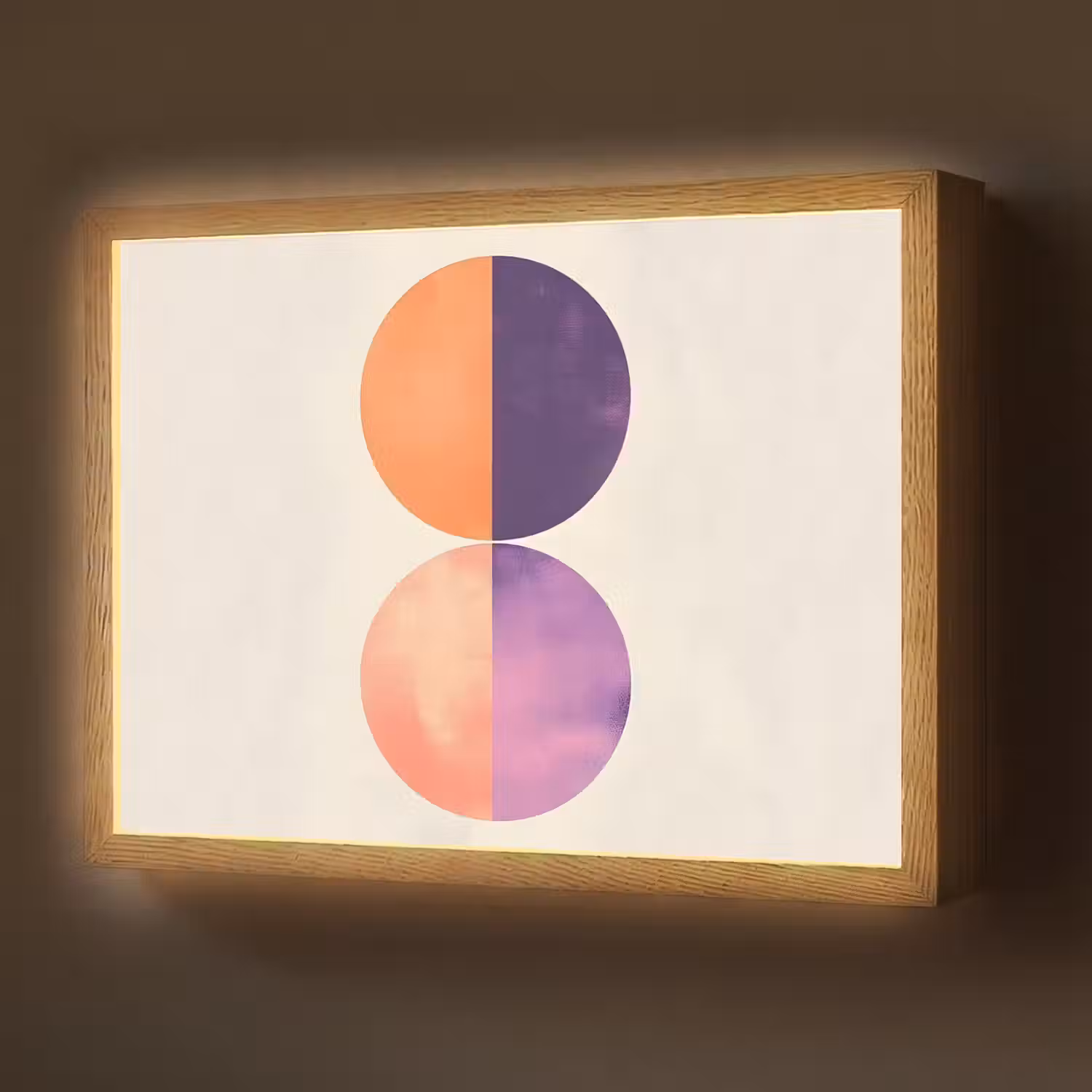 Abstract - Cirkels - Paars Light Box met batterij (Wandlamp) middel -z3d_website