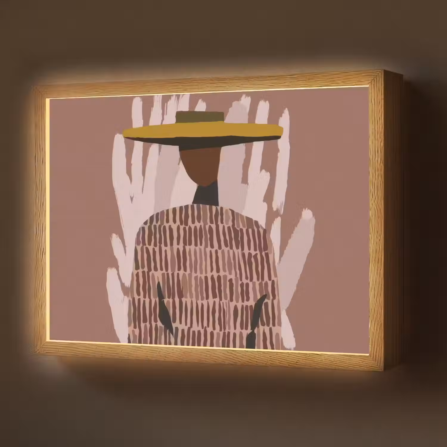 Abstract - Figuur - Illustratie - Hoed Light Box met batterij (Wandlamp) middel -z3d_website