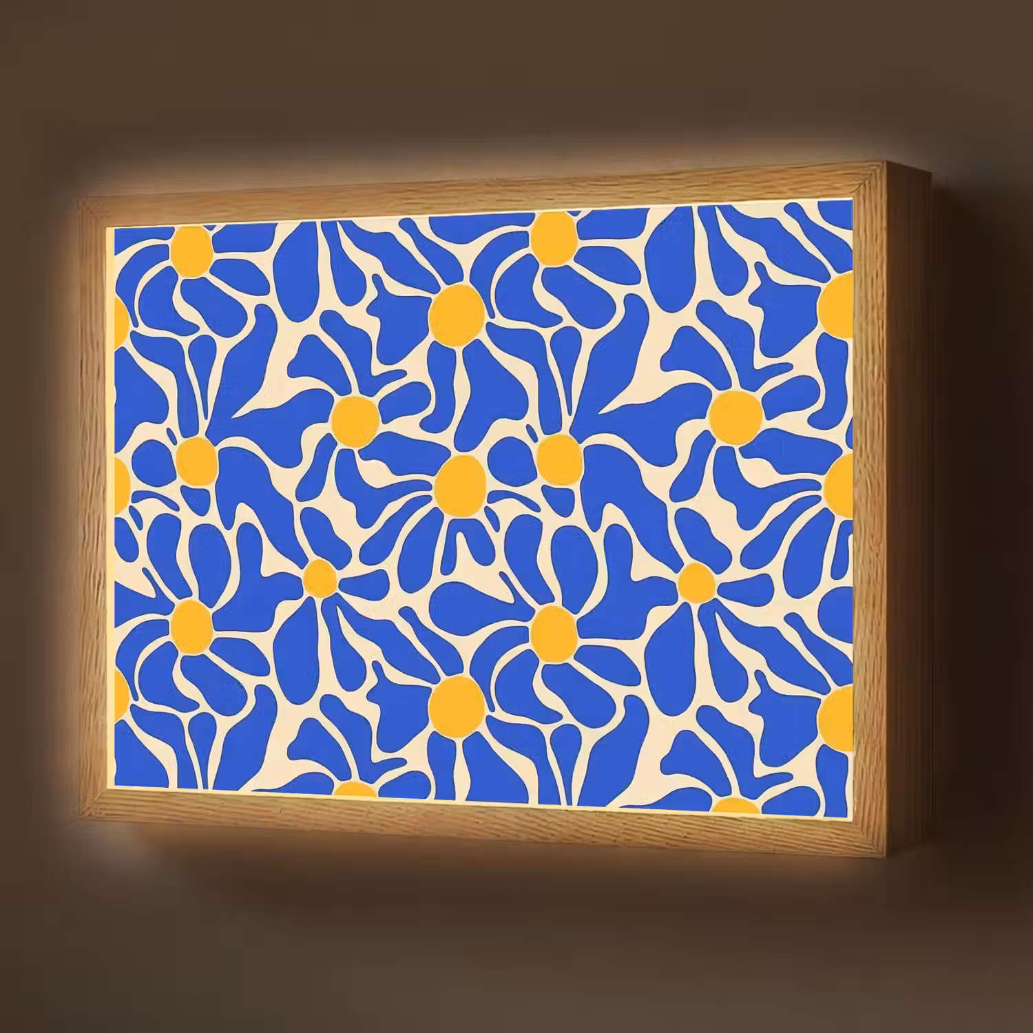 Abstract - Bloem - Blauw Light Box met batterij (Wandlamp) middel 907 -z3d_website