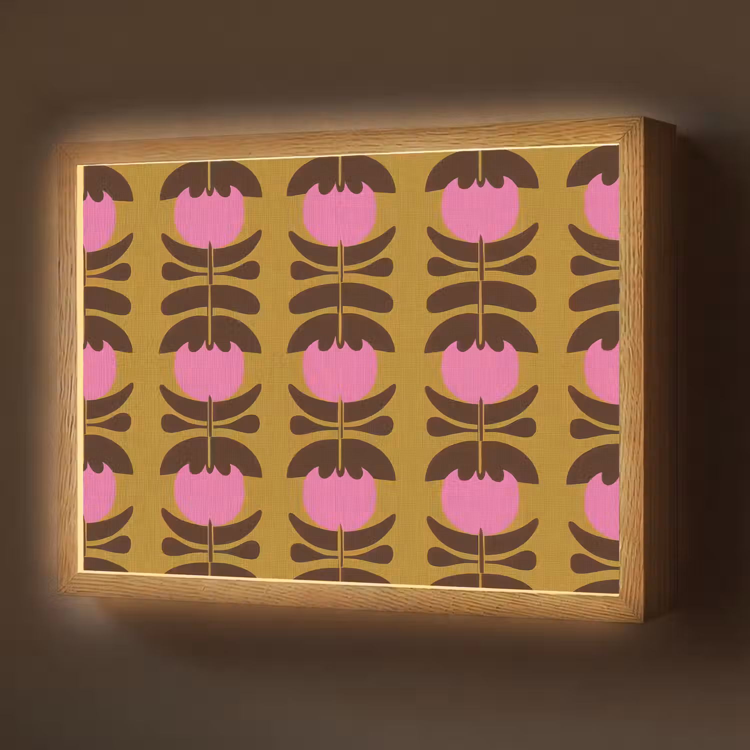 Abstract - Bloemen - Roze Light Box met batterij (Wandlamp) middel 907 -z3d_website
