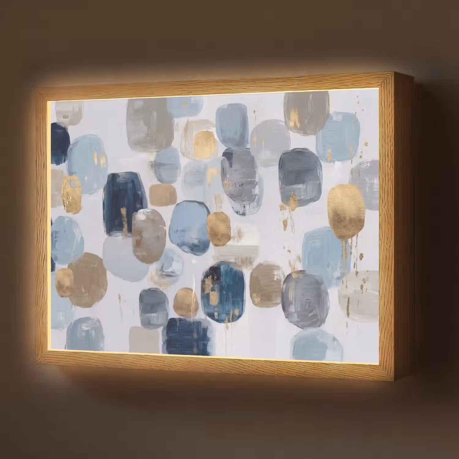 Abstract - Goud - Vormen Light Box met batterij (Wandlamp) middel -z3d_website