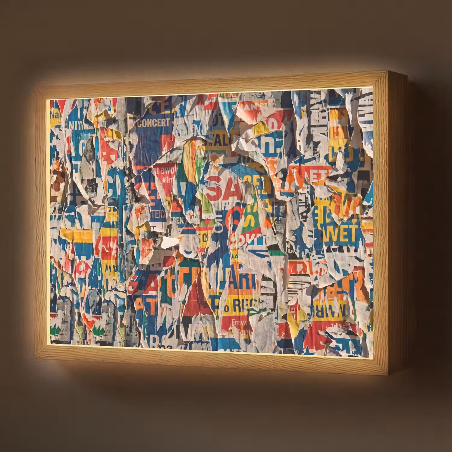 Abstract - Gelaagd papier - Urban - Modern - Kleurrijk Light Box met batterij (Wandlamp) middel -z3d_website