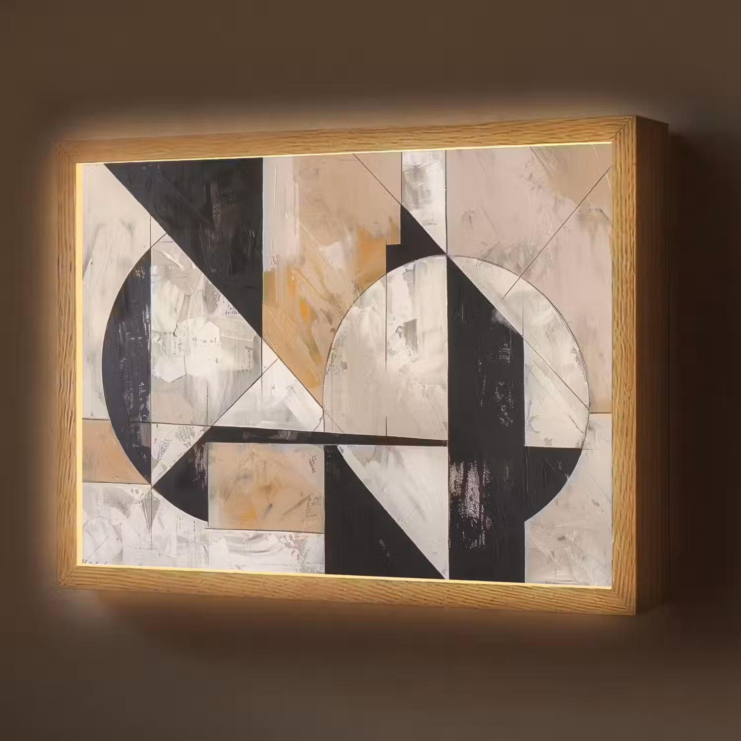 Abstract - Modern - Geometrisch - Pastel Light Box met batterij (Wandlamp) middel -z3d_website