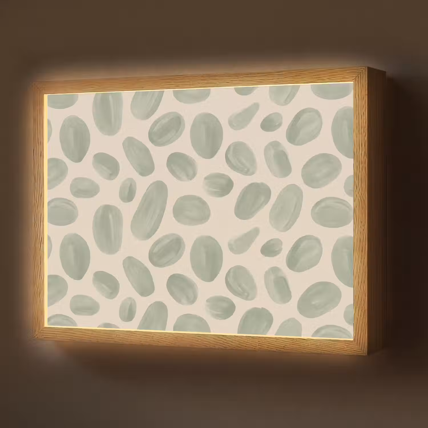 Abstract - Patroon - Organisch - Groen - Modern Light Box met batterij (Wandlamp) middel -z3d_website