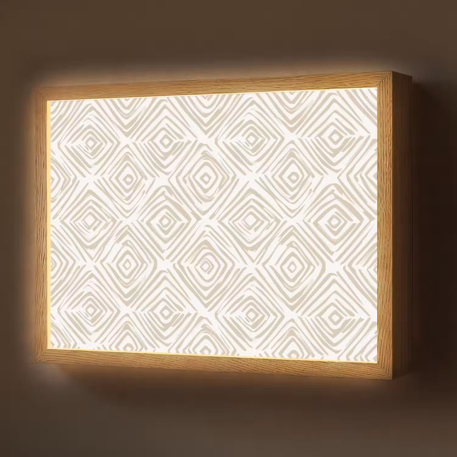 Abstract - Ruit - Beige Light Box met batterij (Wandlamp) middel 907 -z3d_website