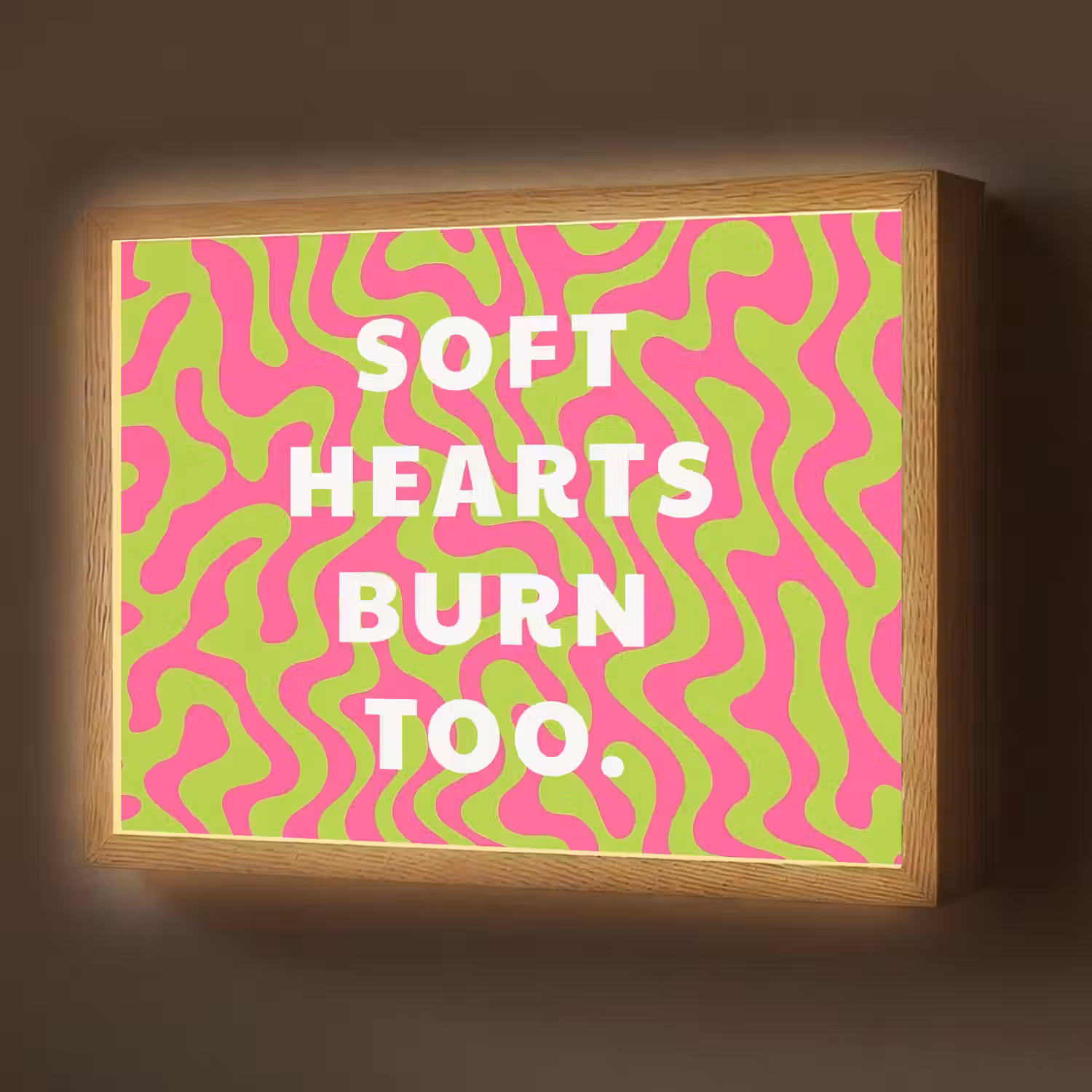 Abstract - Quote - Centraal - Roze Light Box met batterij (Wandlamp) middel -z3d_website