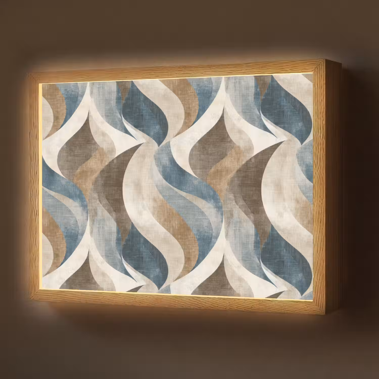 Abstract - Golven - Kleurrijk Light Box met batterij (Wandlamp) middel 907 -z3d_website