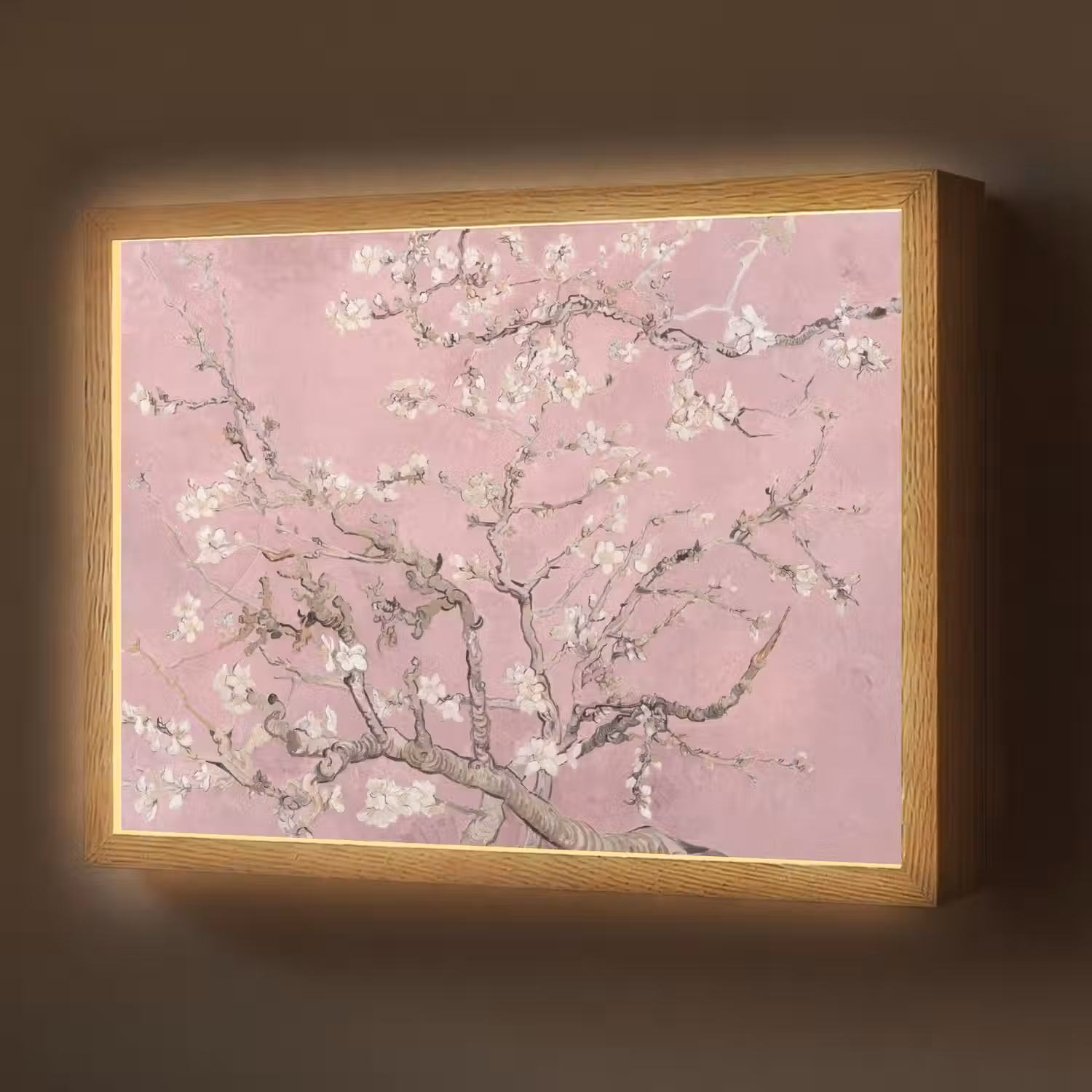 Amandelbloesem - Kunst - Van Gogh - Roze Light Box met batterij (Wandlamp) middel -z3d_website