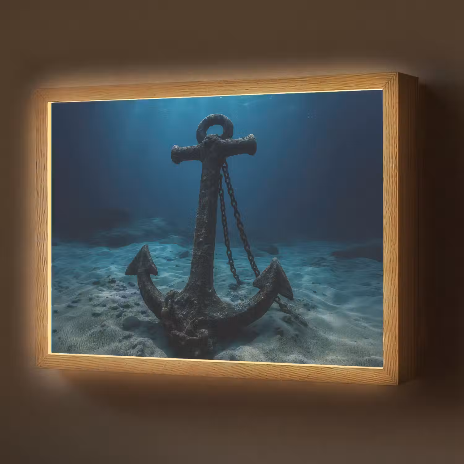 Anker - Ijzer - Zeebodem - Zand Light Box met batterij (Wandlamp) middel -z3d_website
