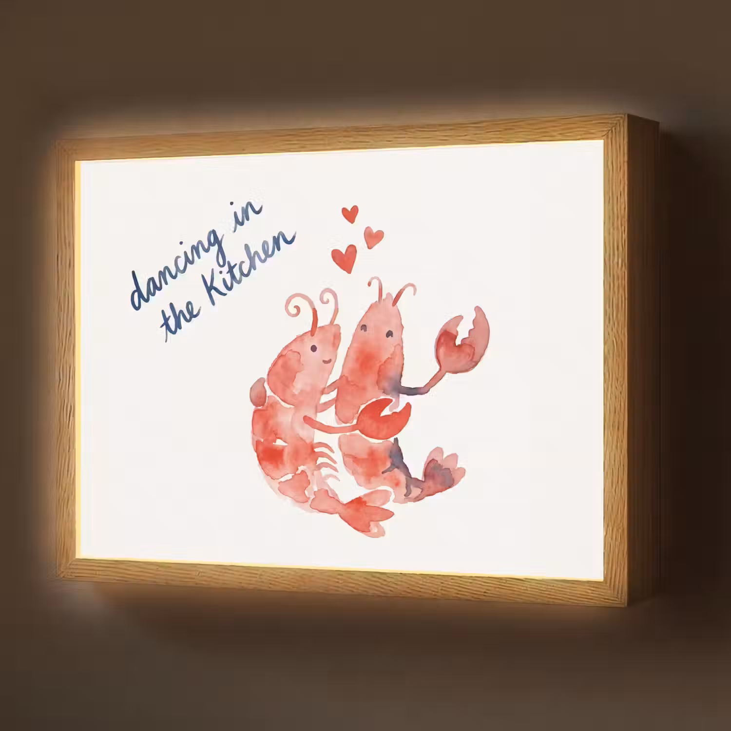 Dier - Dans - Liefde - Waterverf - Rood Light Box met batterij (Wandlamp) middel -z3d_website